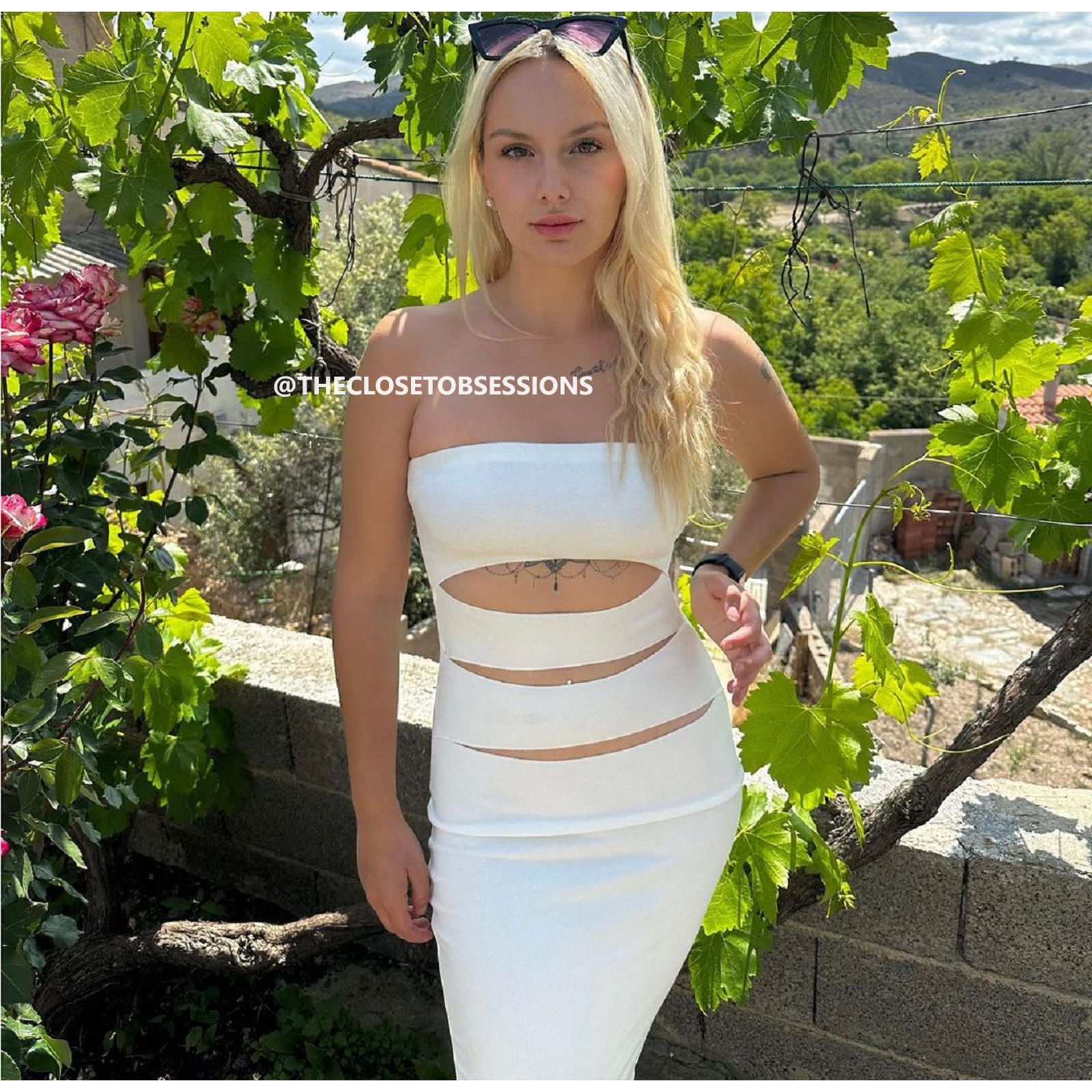 pink long tight dress Split Thigh Ruched Tube Dress, / XS Color:Ivory/Grape up back ruched formal Vietnamese long dress Women's Custom Gameday