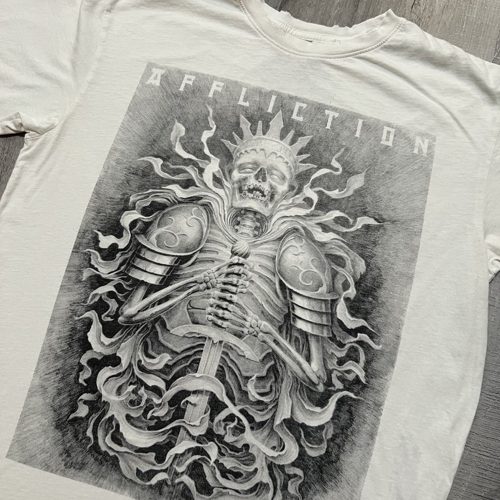 Affliction Affliction Josh Duffy Inked American Tattoo White T Shirt L Size US L / EU 52-54 / 3 - 3 Thumbnail