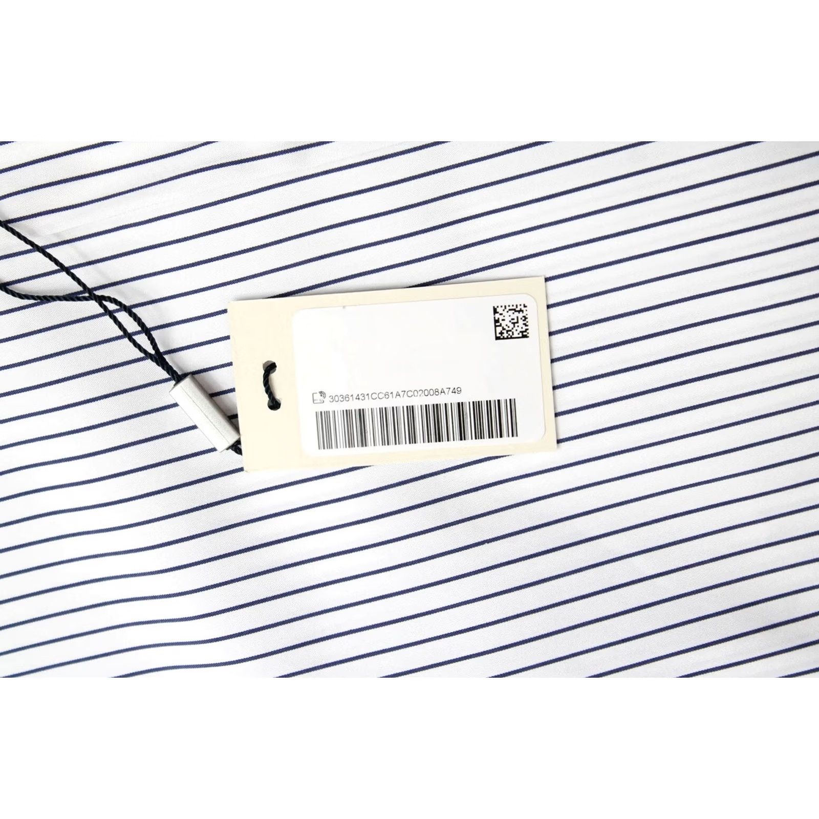 Suitsupply Suitsupply Slim Fit Formal Shirt Men's 3XL Button-Up Pinstriped Stretch White Dress Shirt Button-Up Formal, Business Mens 3XL White Size 48R - 6 Thumbnail