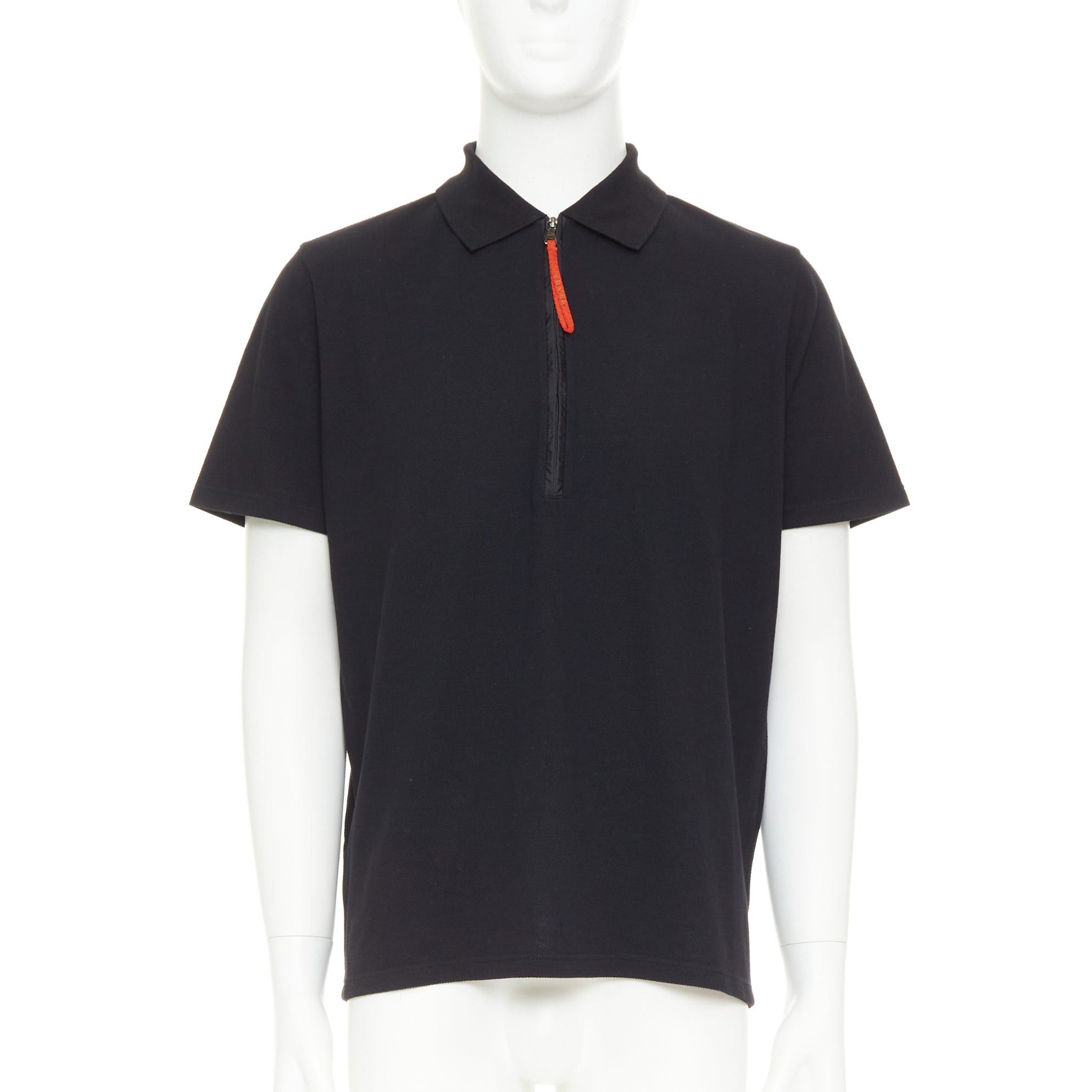 トップス 00s prada black skipper polo shirt Black Piqué Polo Shirt | PRADA - United States