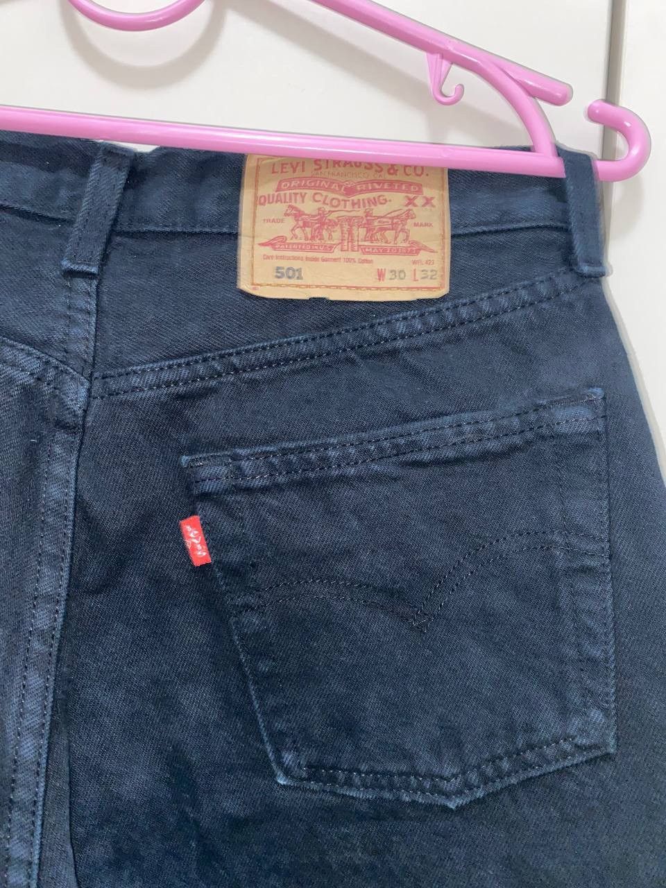 Levi's × Vintage Vintage Levi's 501 Jeans Distressed Faded Black Denim Size US 32 / EU 48 - 3 Thumbnail