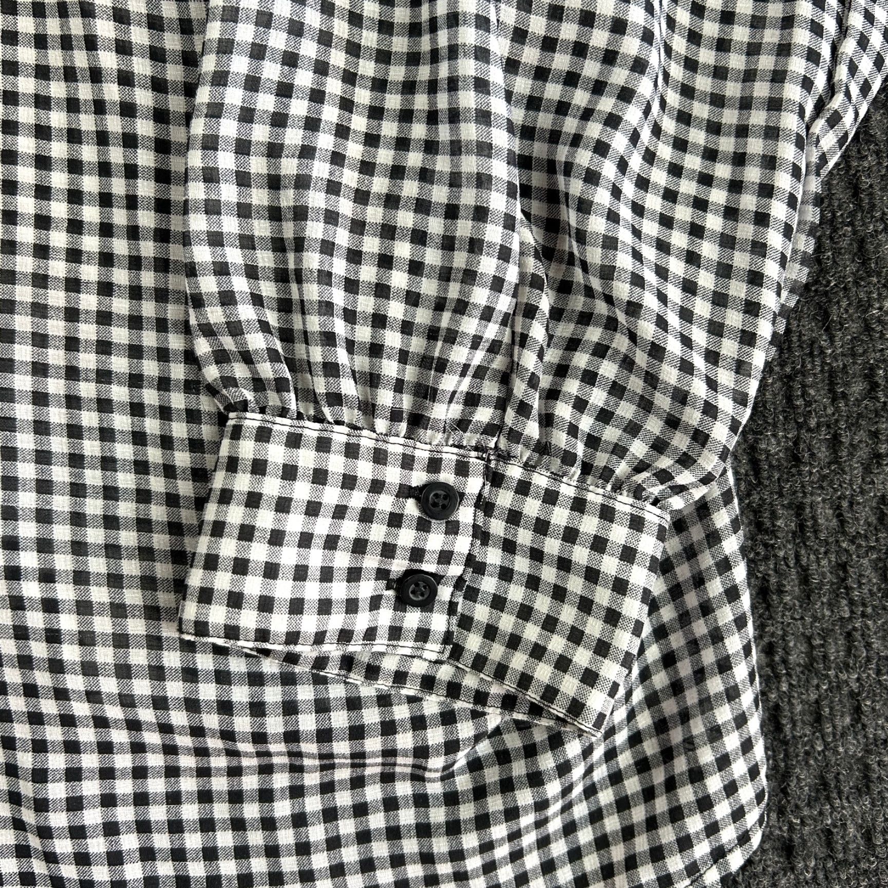 Torrid Torrid Blouse Plus Gingham Black White Long Sleeve Ruffled Sheer Top Size S / US 4 / IT 40 - 4 Thumbnail