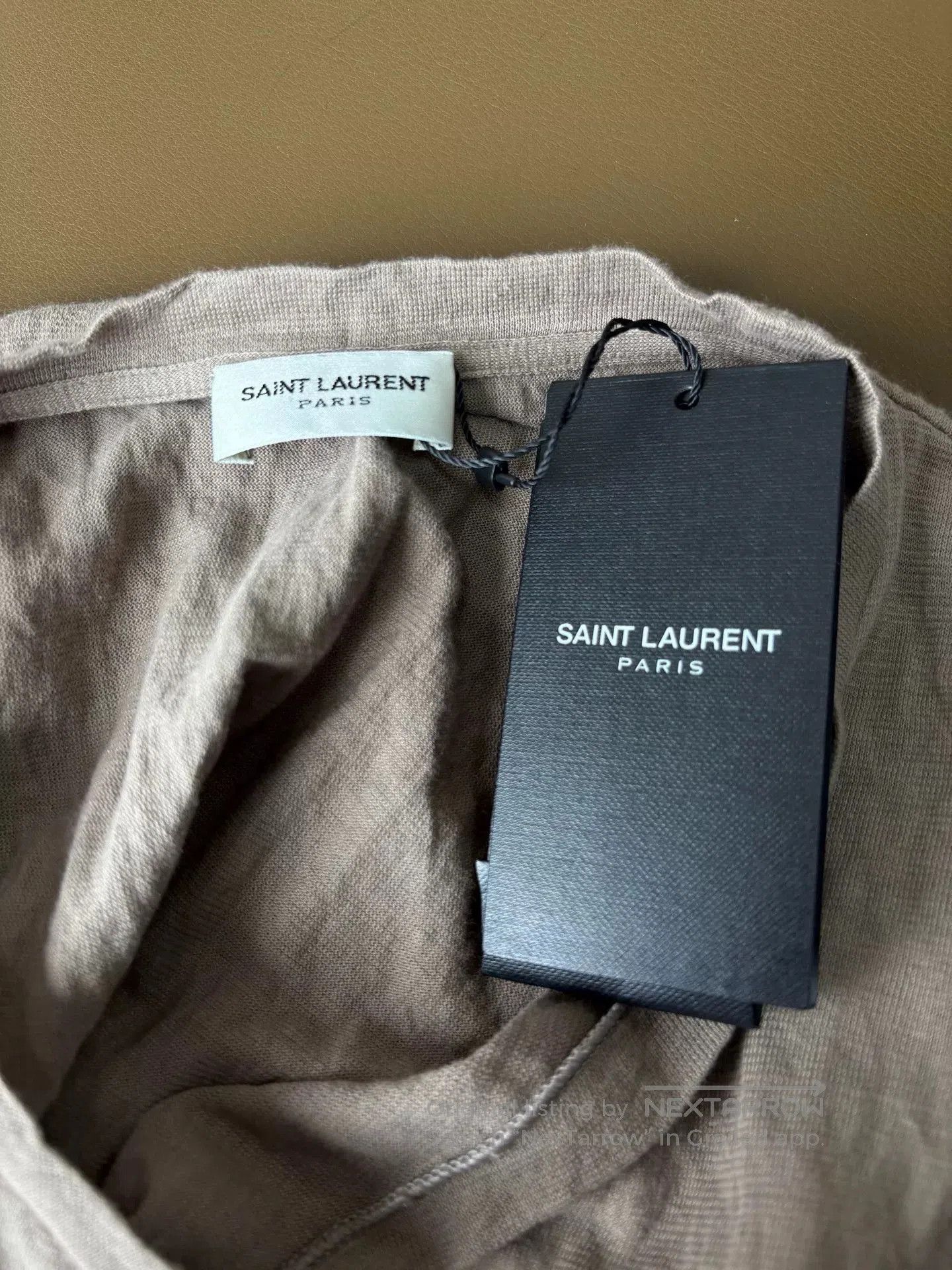 Saint Laurent Paris Saint Laurent Brown Crinkled T-shirt. Size US M / EU 48-50 / 2 - 4 Thumbnail