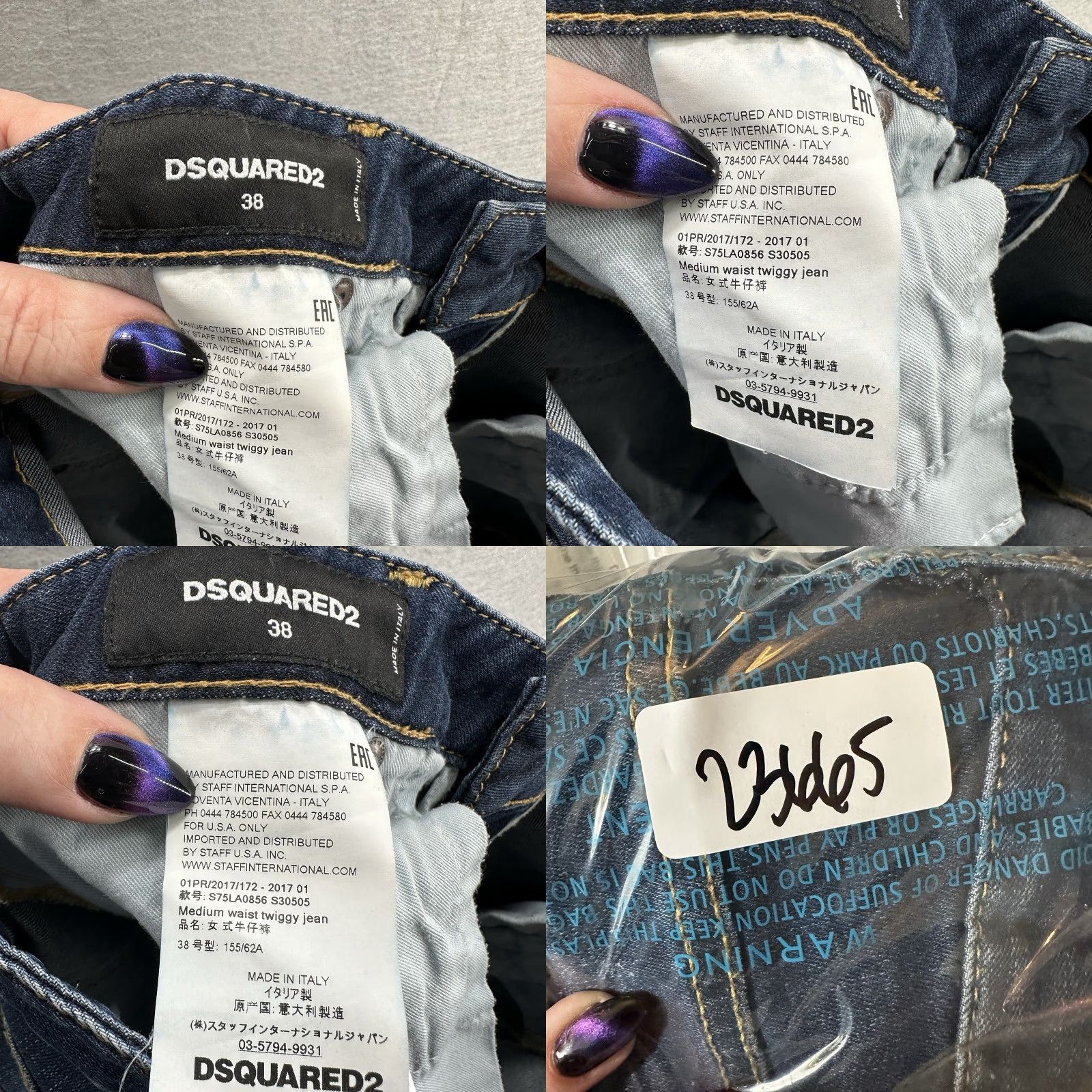 Dsquared2 DSQUARED2 Twiggy Jeans Womens 26 Blue Denim Stretch Slim 90s City City Quiet Luxury Y2K Twiggy Model DSQUARED2 Womens Jeans Size 26" / US 2 / IT 38 - 10 Thumbnail