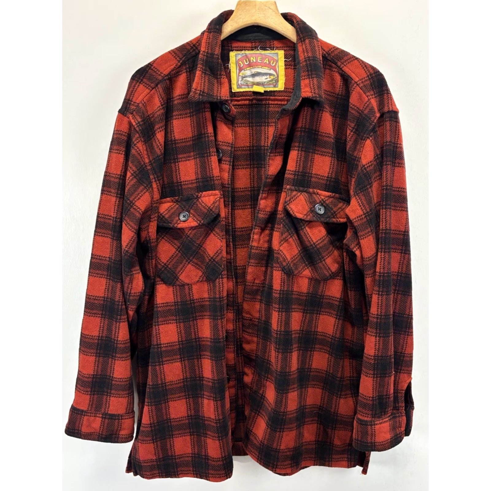 Vintage VINTAGE Juneau Men’s Heavy Fleece Flannel Button Shirt XXL Long Sleeve Buffalo Plaid Red Size US XXL / EU 58 / 5 - 4 Thumbnail