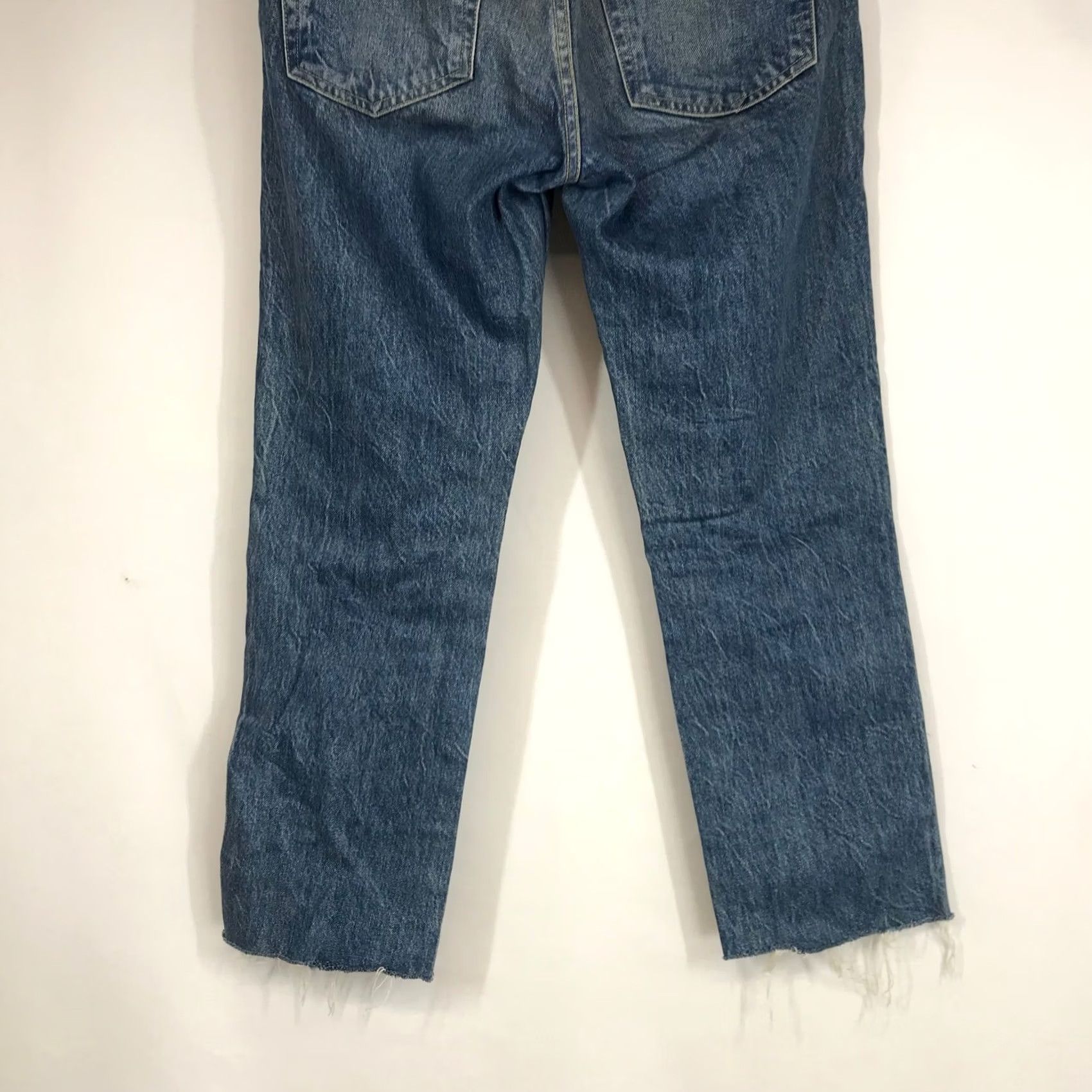 AMO AMO Loverboy Stargaze High Rise Straight Leg Raw Hem Jeans Blue Womens 26 Size 26" / US 2 / IT 38 - 6 Thumbnail
