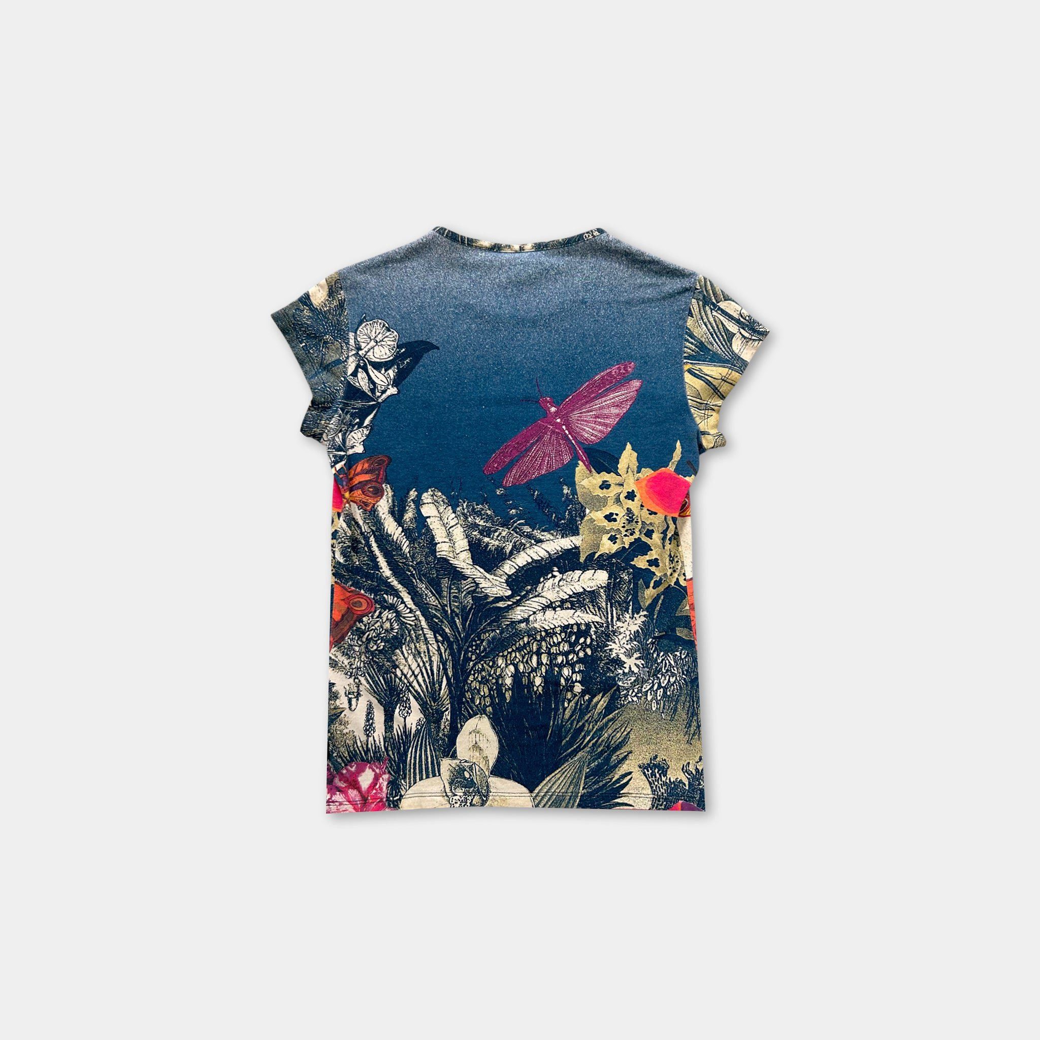 Just Cavalli Just Cavalli 2000's Graphic Floral Baby-Tee Size US XS / EU 42 / 0 - 3 Thumbnail