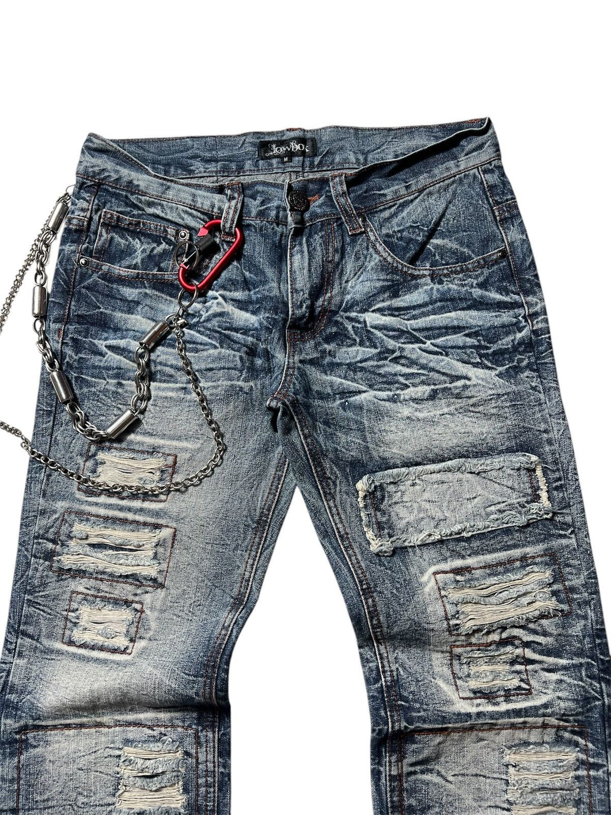 Japanese Brand Sick 2000s Lowbox Distressed Pants Size US 30 / EU 46 - 5 Thumbnail