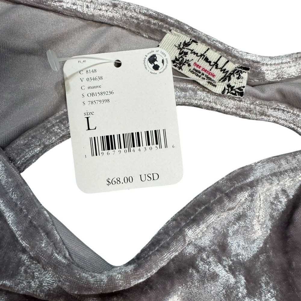 Free People NWT New Free People Midnight Mood Velvet Grey Mauve Crop To Size L / US 10 / IT 46 - 7 Thumbnail