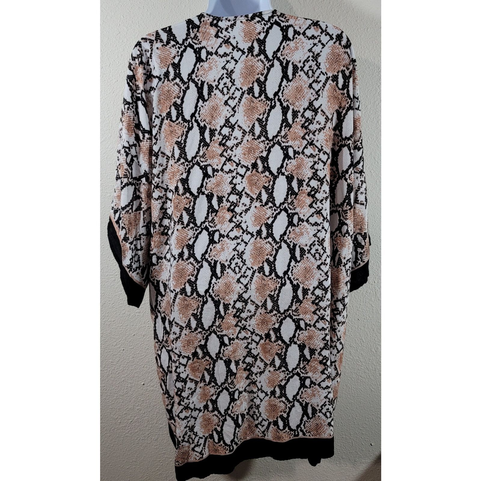Other Tan Black Animal Print Open Front Duster Cardigan L XL Size L / US 10 / IT 46 - 3 Thumbnail