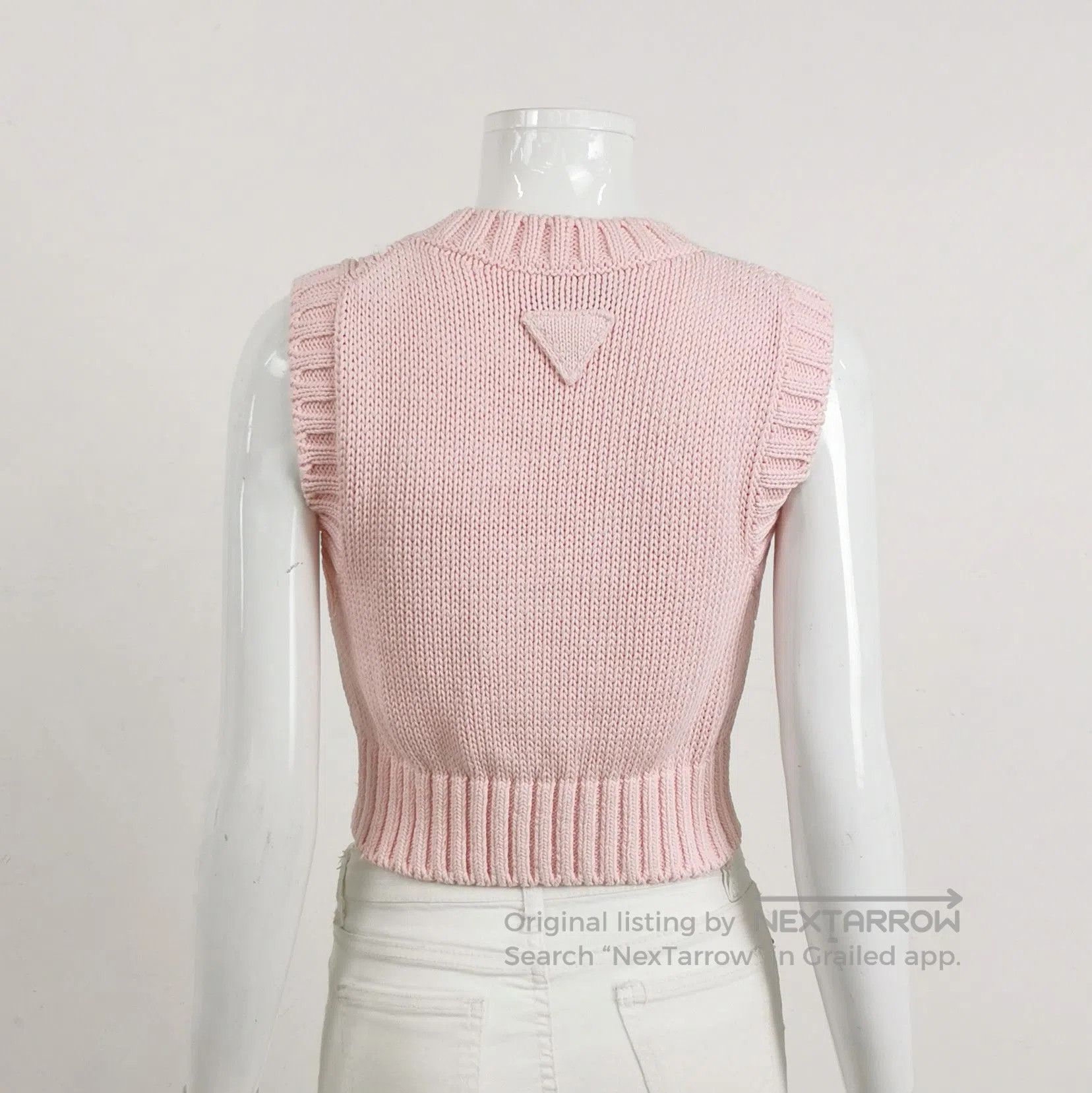 Prada Prada Pink Cotton Cable Knit Sleeveless Top . Size M / US 6-8 / IT 42-44 - 2 Thumbnail