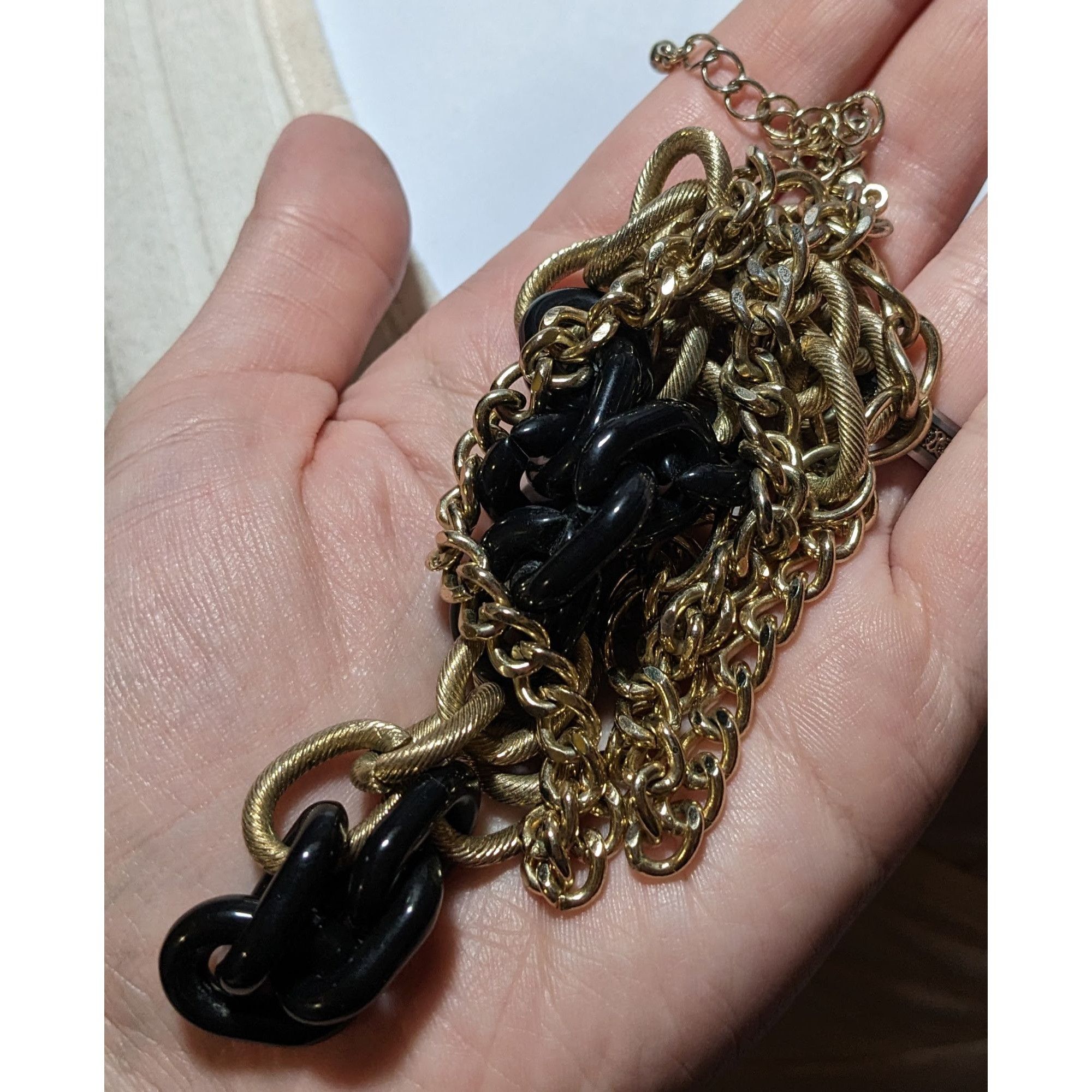 Other 80s Glam Black and Gold Chunky Multilayer Chain Necklace Size ONE SIZE - 9 Thumbnail
