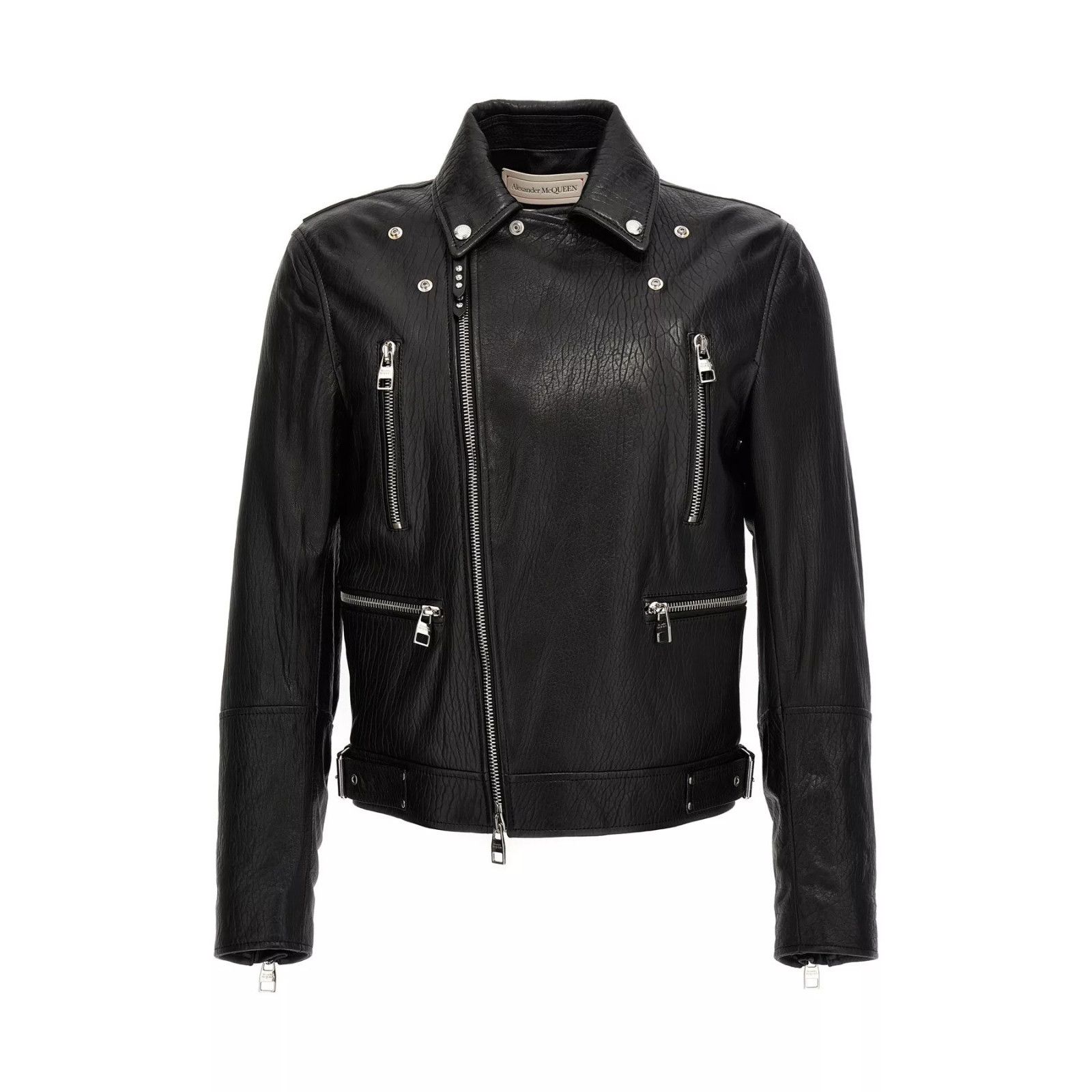 Alexander McQueen ALEXANDER MCQUEEN Black Leather Jacket New & Authentic (Men' Size US L / EU 52-54 / 3 - 3 Thumbnail