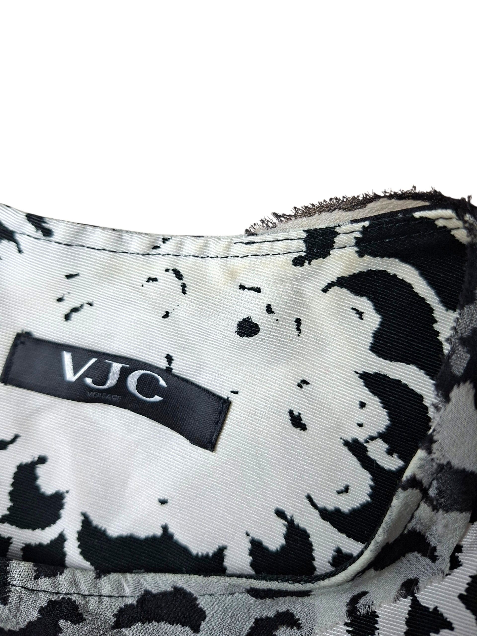 Versace Jeans Couture Vintage VJC Versace Floral Mini Dress Black White Size S / US 4 / IT 40 - 4 Thumbnail