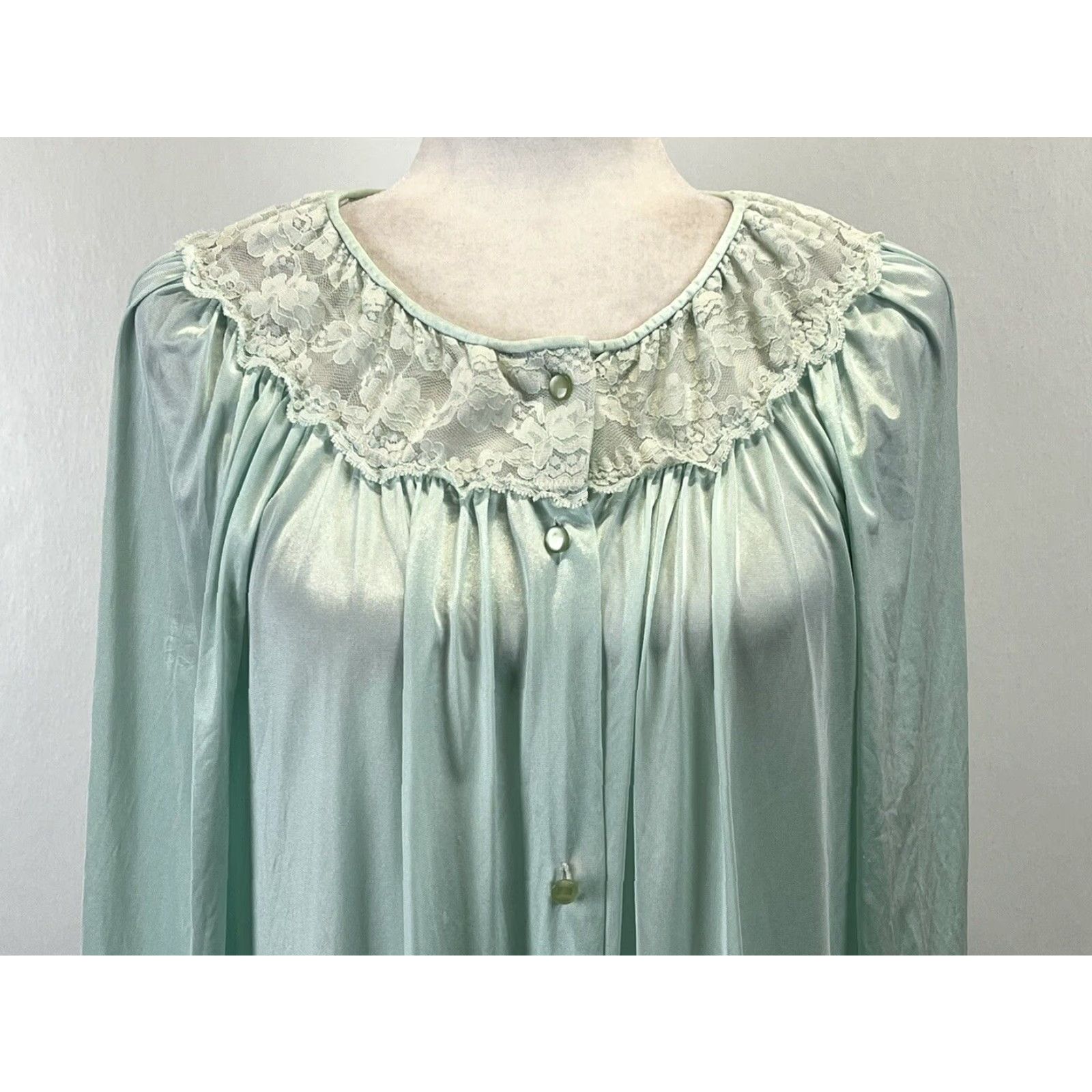 Vintage VINTAGE Gilead Nylon Robe Medium Mint Green 1970s Classic Womens Size ONE SIZE - 5 Thumbnail