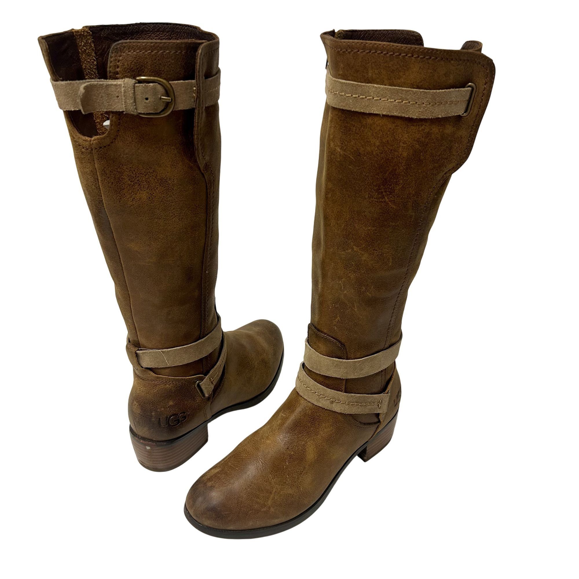 Ugg Ugg Australia Leather Tall Full Zip DARCIE Riding Boots Size US 9.5 / IT 39.5 - 1 Thumbnail