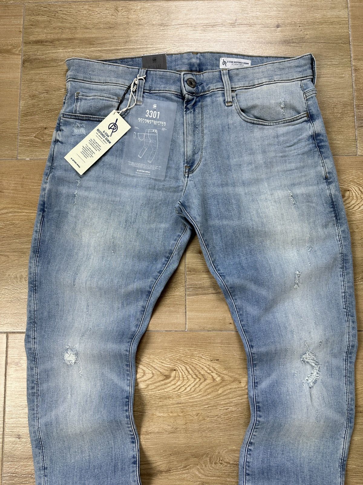 G-Star NEW🏷️ G-Star Raw 3301 Deconstructed Super Slim Denim Jeans Size US 34 / EU 50 - 2 Thumbnail