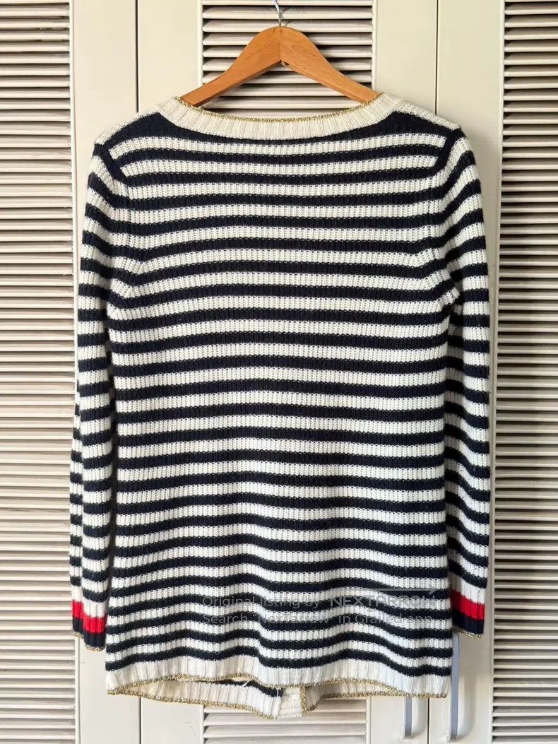 Gucci Gucci Black and white striped gold-edged knitted cardigan Size XXS / US 00 / IT 34 - 2 Thumbnail