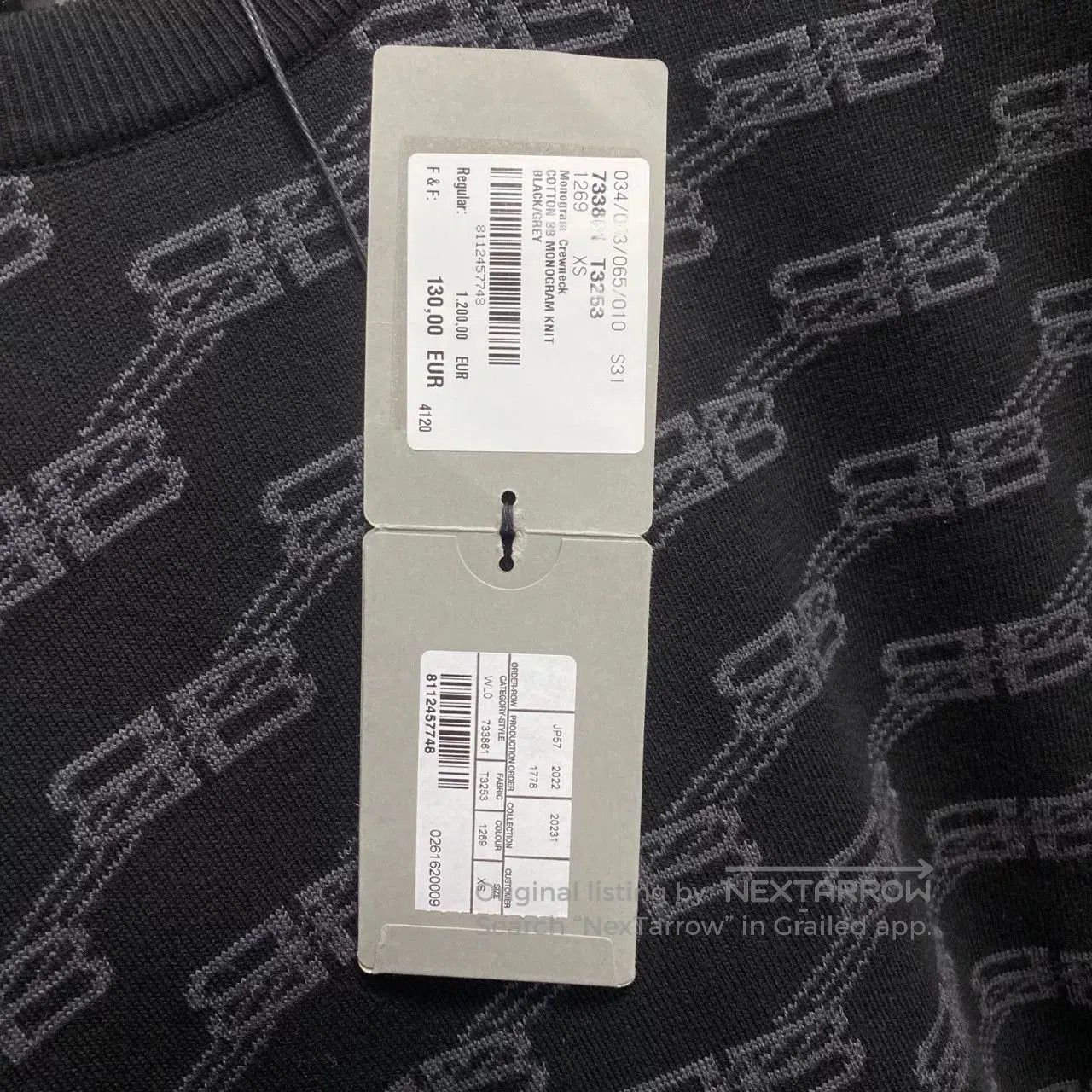 Balenciaga Balenciaga Black Lock Buckle Logo Knit Sweater. Size US XS / EU 42 / 0 - 6 Thumbnail
