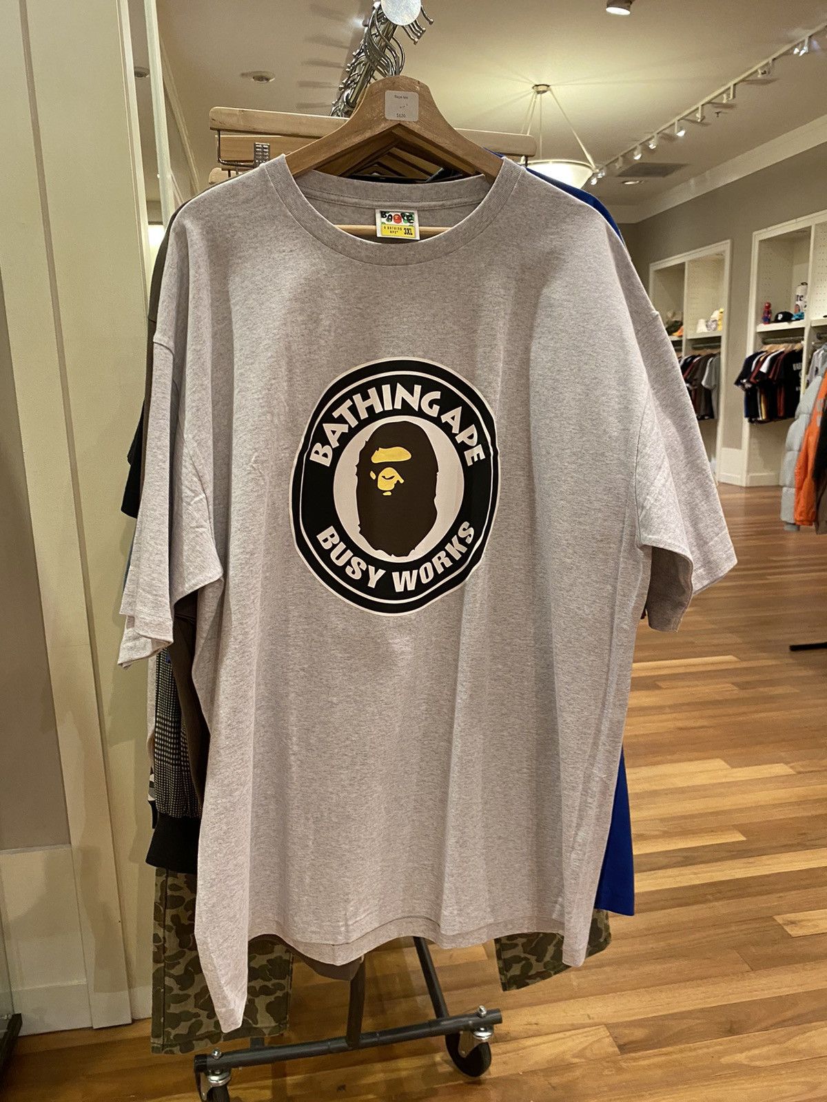 image of Bape Busy Works Tee 3Xl in Grey, Men's (Size 2XL)