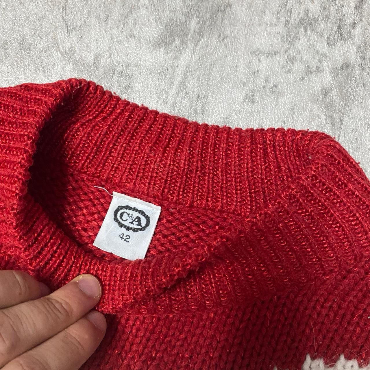 C&A Red and white vintage 80s knit sweater knit Size US S / EU 44-46 / 1 - 3 Thumbnail