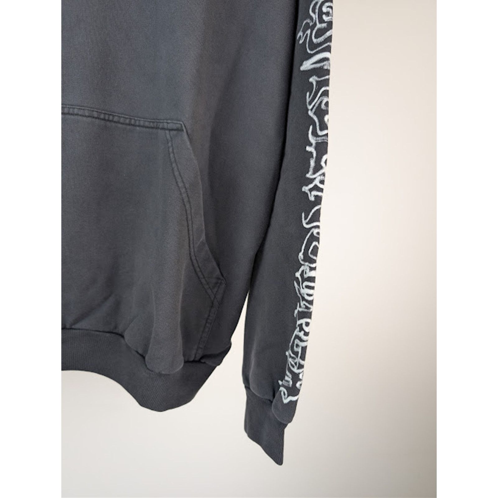 Balenciaga o1rshd1 Q:2 / DIY Metal Outline Large Fit Hoodie Faded Black Size US XL / EU 56 / 4 - 6 Thumbnail