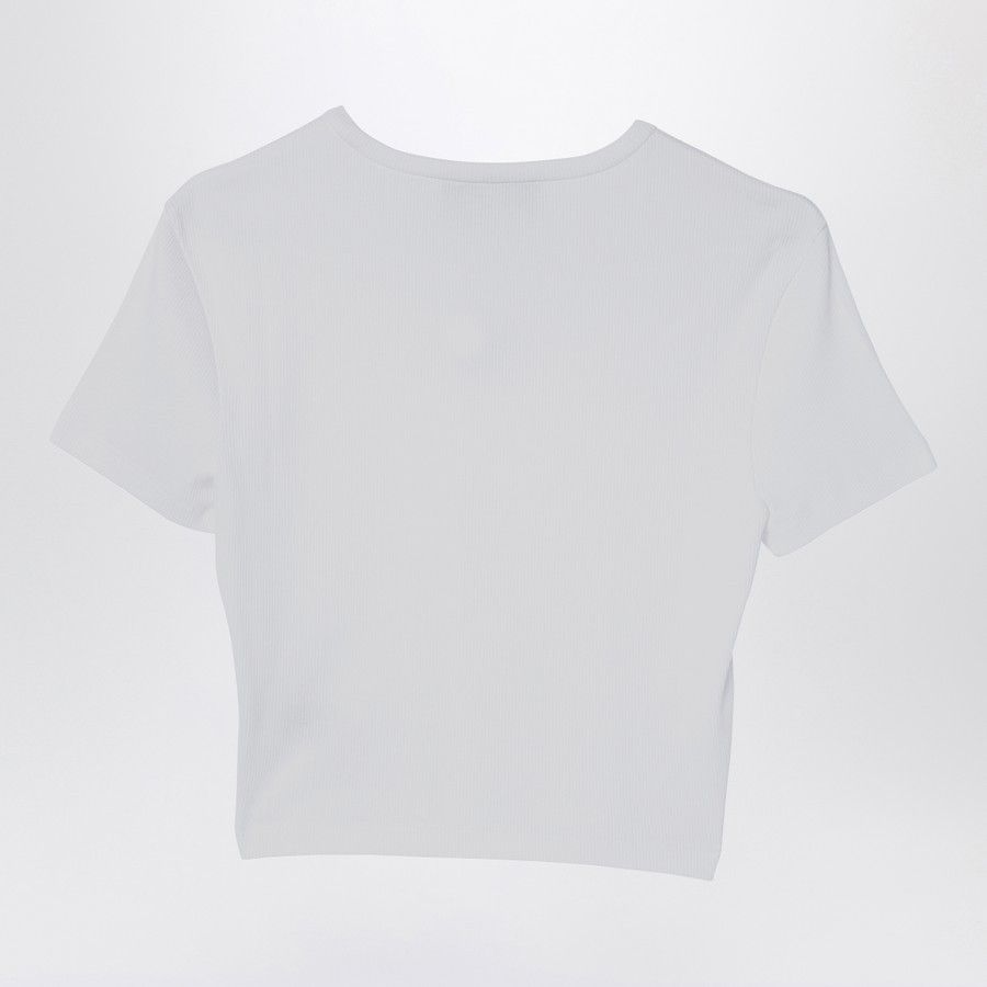 Fendi o1d2blof0824 Cropped T-Shirt With Logo in White Size XS / US 0-2 / IT 36-38 - 2 Thumbnail