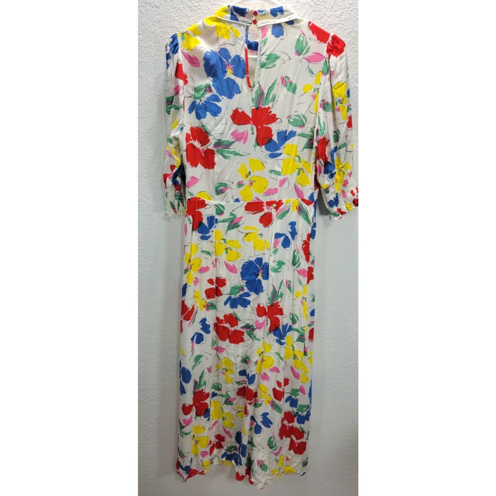 RIXO Rixo X Target Floral Maxi Dress Size 8 Multicolor Rayon Womens Contemporary Mock Neck Cascade Ruffle Size M / US 6-8 / IT 42-44 - 3 Thumbnail