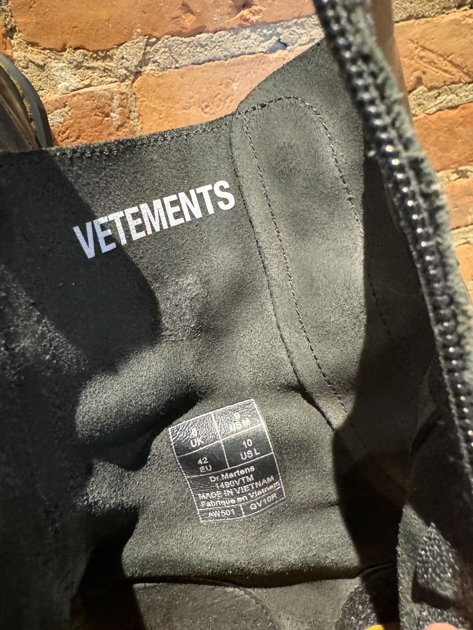 Dr. Martens × Vetements Dr. Martens x Vetements “Border Line” 1490 10-Eye Boots Size US 9 / EU 42 - 7 Thumbnail