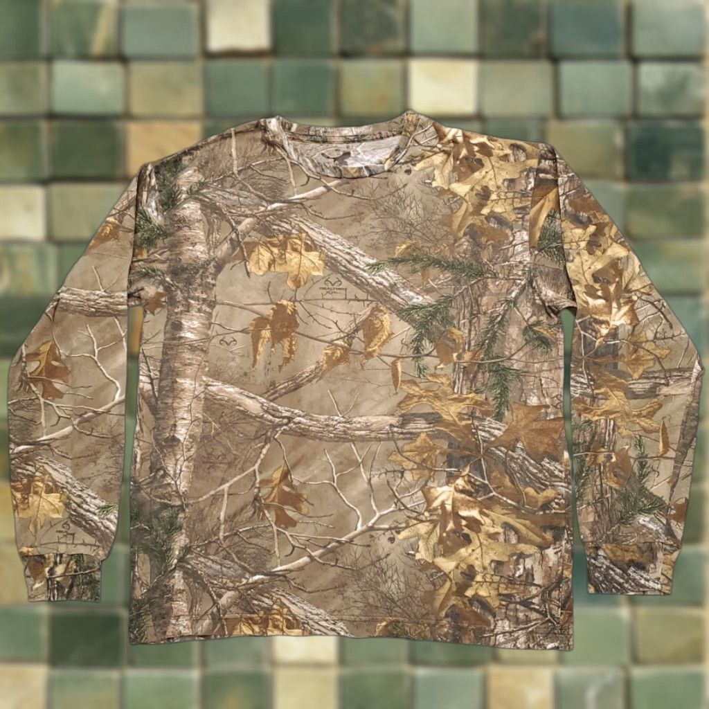 Realtree Kings River Camouflage Shirt Men XL Brown Realtree Xtra Long Sleeve Tee Hunt Shirt Size US XL / EU 56 / 4 - 1 Thumbnail