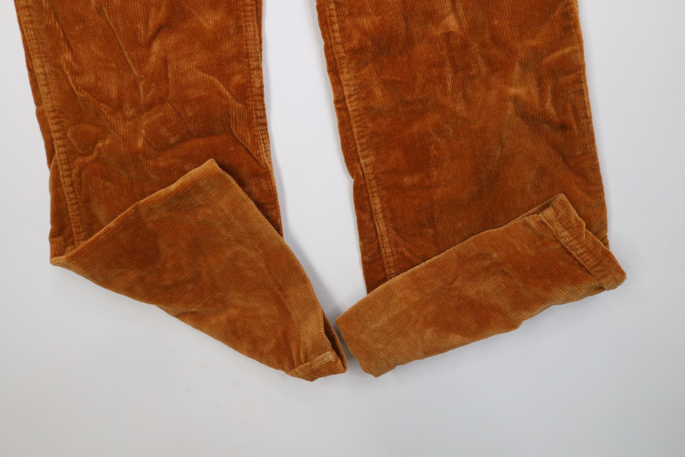 Vintage Vintage 70s Streetwear Corduroy Wide Leg Pants Orange Brown Size US 29 - 5 Thumbnail