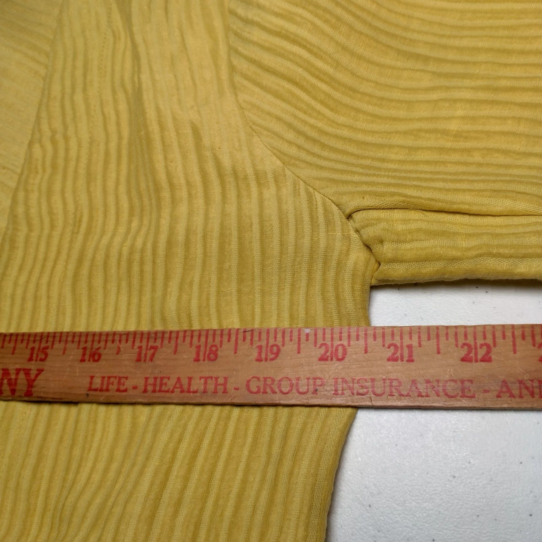 Vintage Lagenlook Women’s Gold Linen Silk Ribbed Long Sleeve Cardigan One Size Fall Spring Winter Size ONE SIZE - 5 Thumbnail