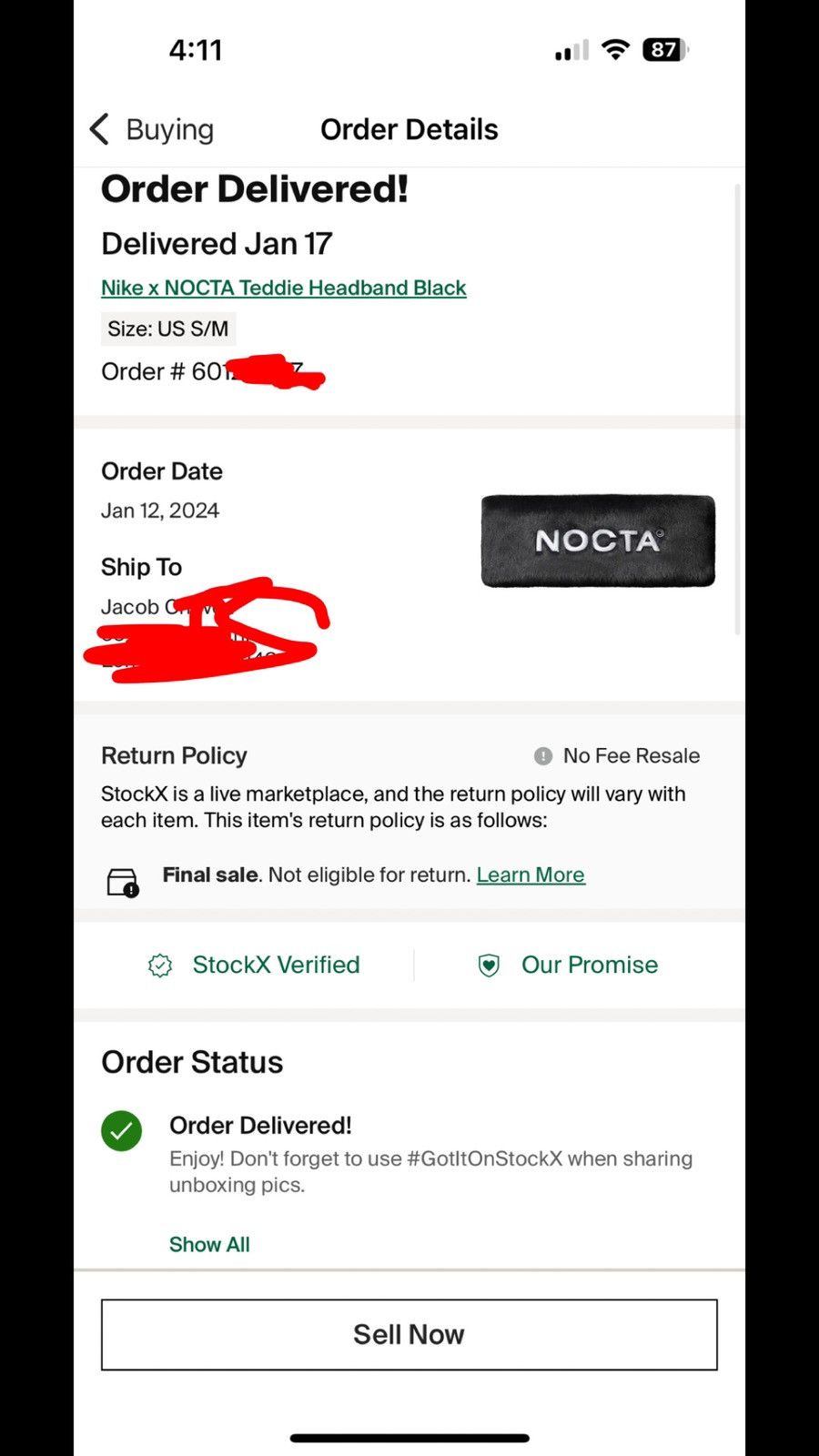 NOCTA Nocta Teddie Headband Size ONE SIZE - 3 Thumbnail