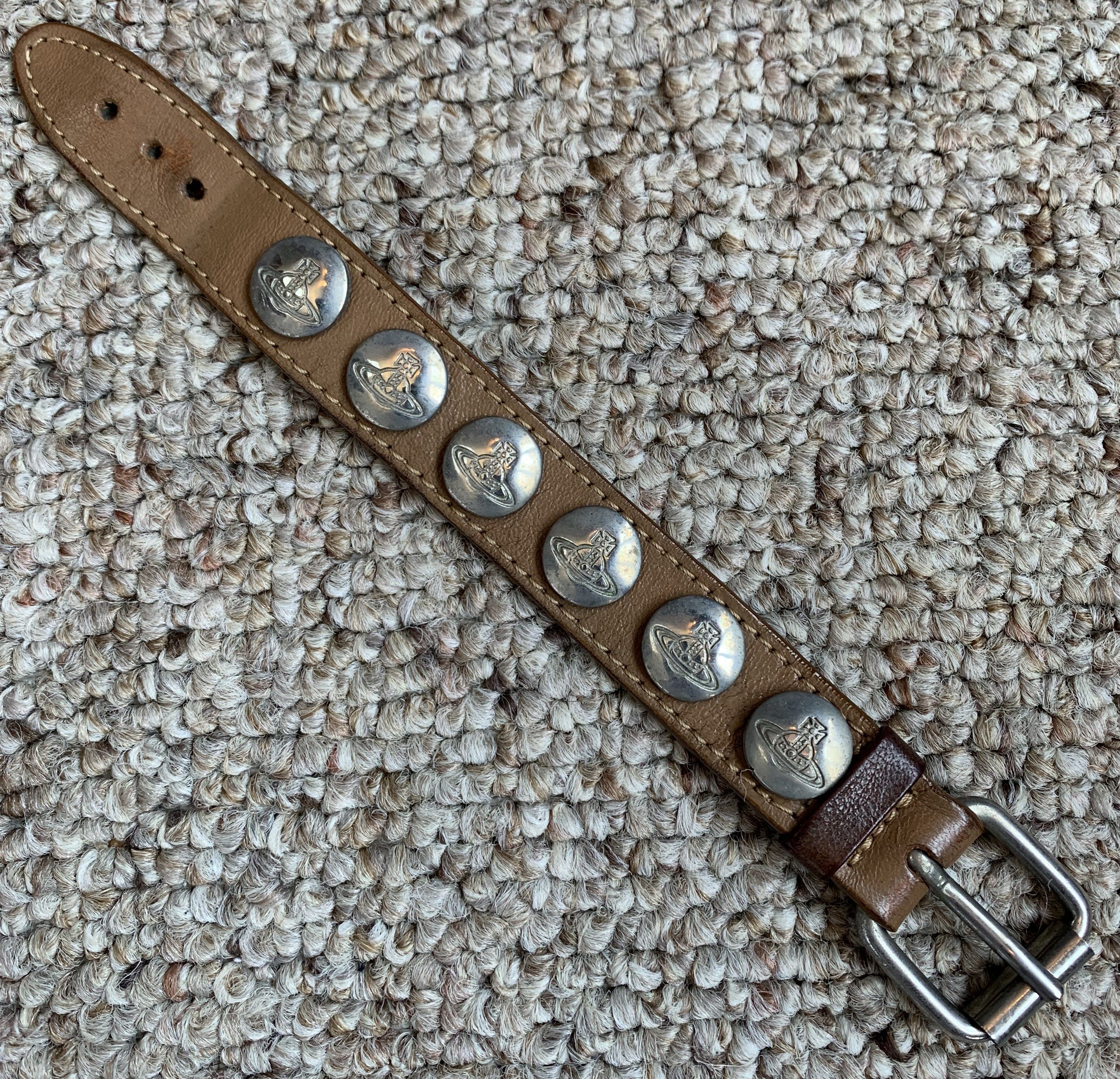 Vivienne Westwood S/S 2003 Vivenne Westwood Studded Leather Orb Bracelet Size ONE SIZE - 2 Thumbnail