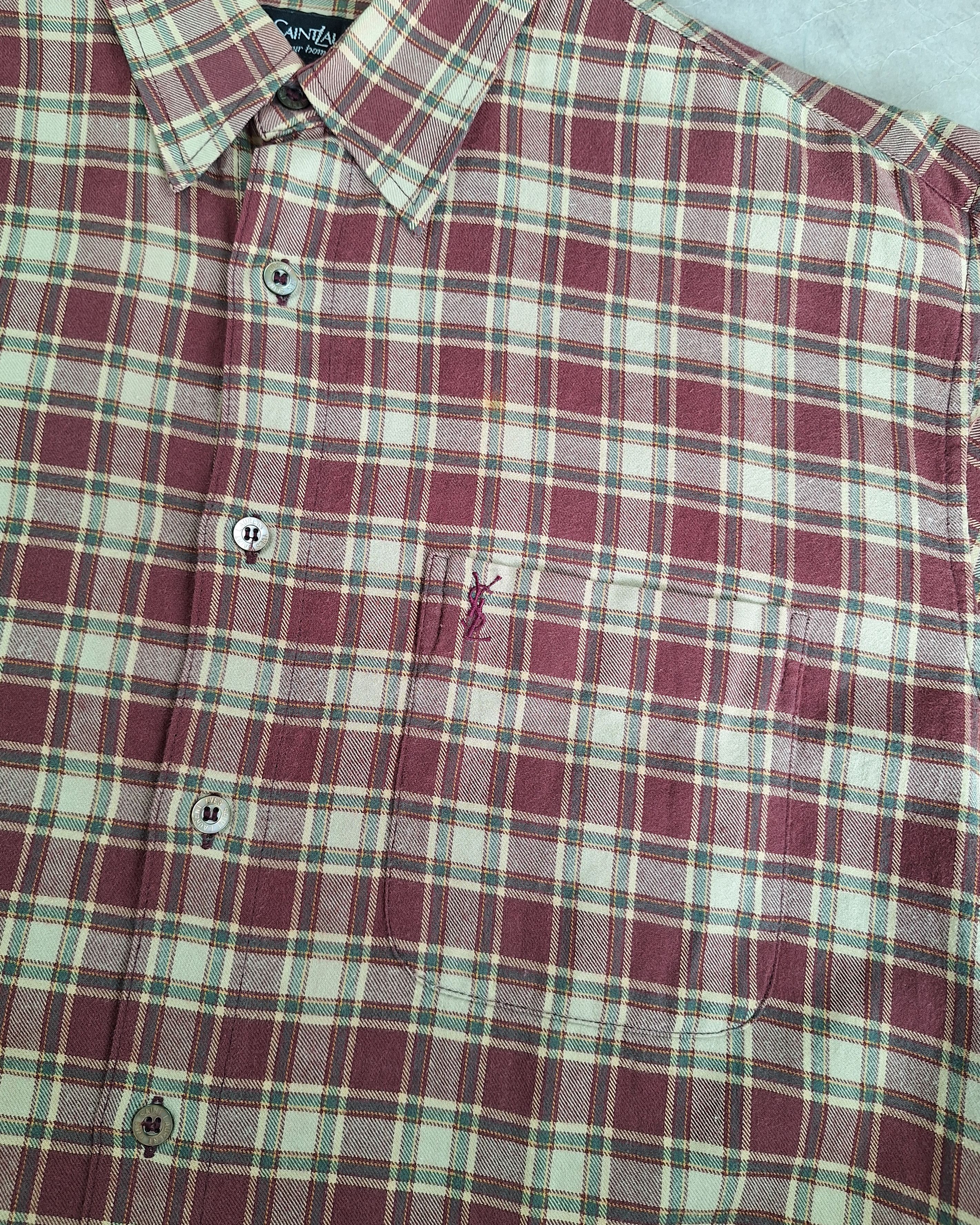 Yves Saint Laurent Vintage Ysl Yves Saint Laurent Flannel Shirt Size US L / EU 52-54 / 3 - 3 Thumbnail