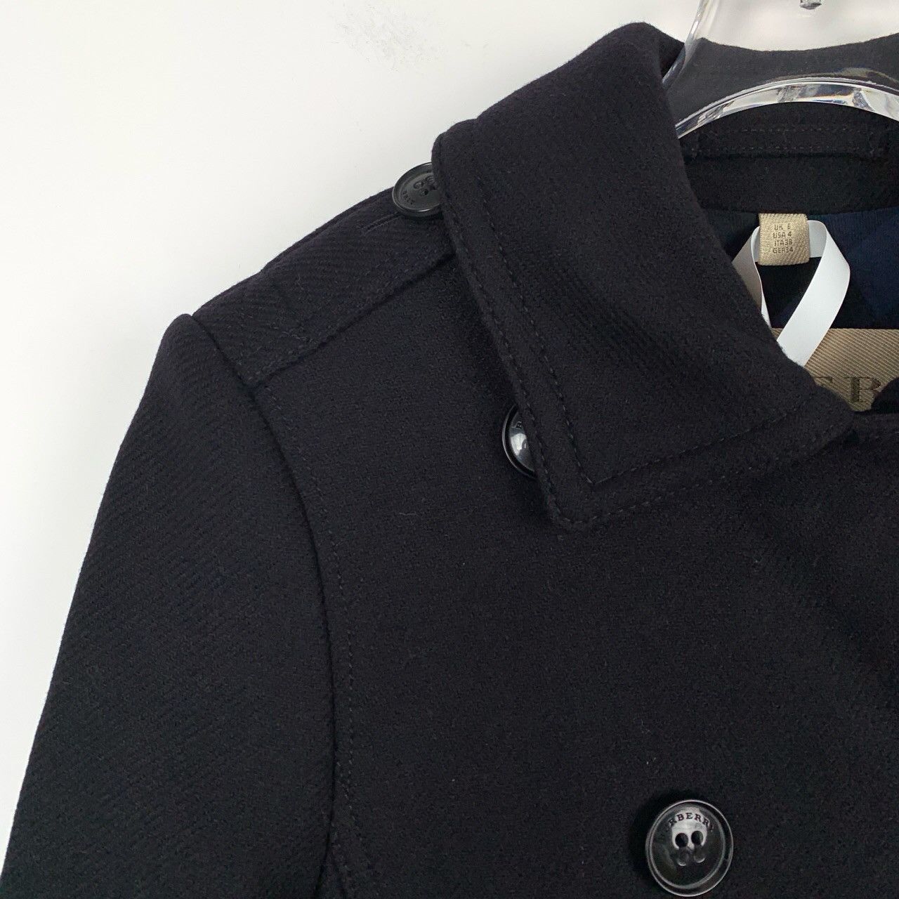 Burberry Burberry Black Wool-Cashmere Blend Trench Coat (Size S) Size S / US 4 / IT 40 - 6 Thumbnail