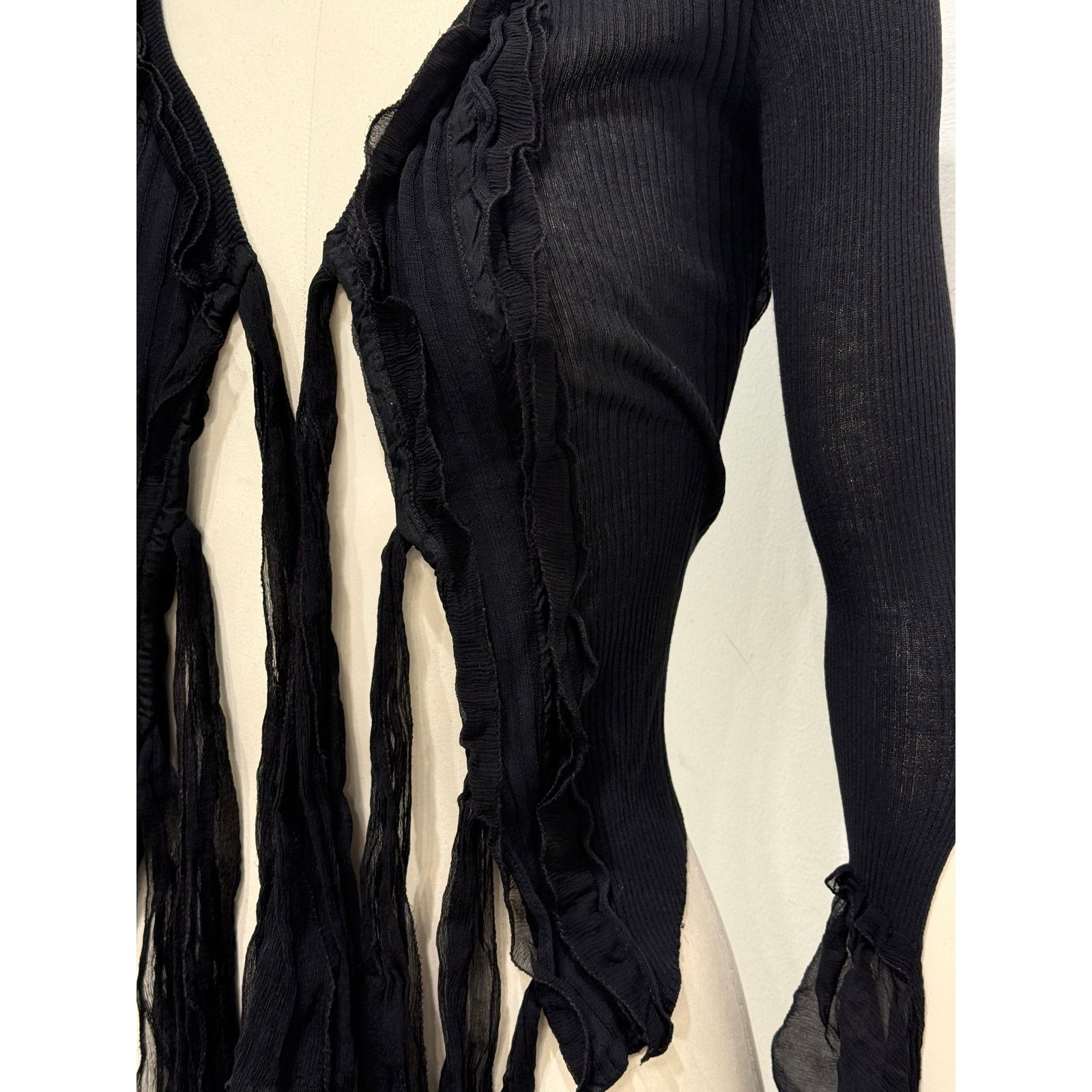Jean Paul Gaultier 2000s Jean Paul Gaultier sheer ribbon-tie corset blouse Size S / US 4 / IT 40 - 10 Thumbnail