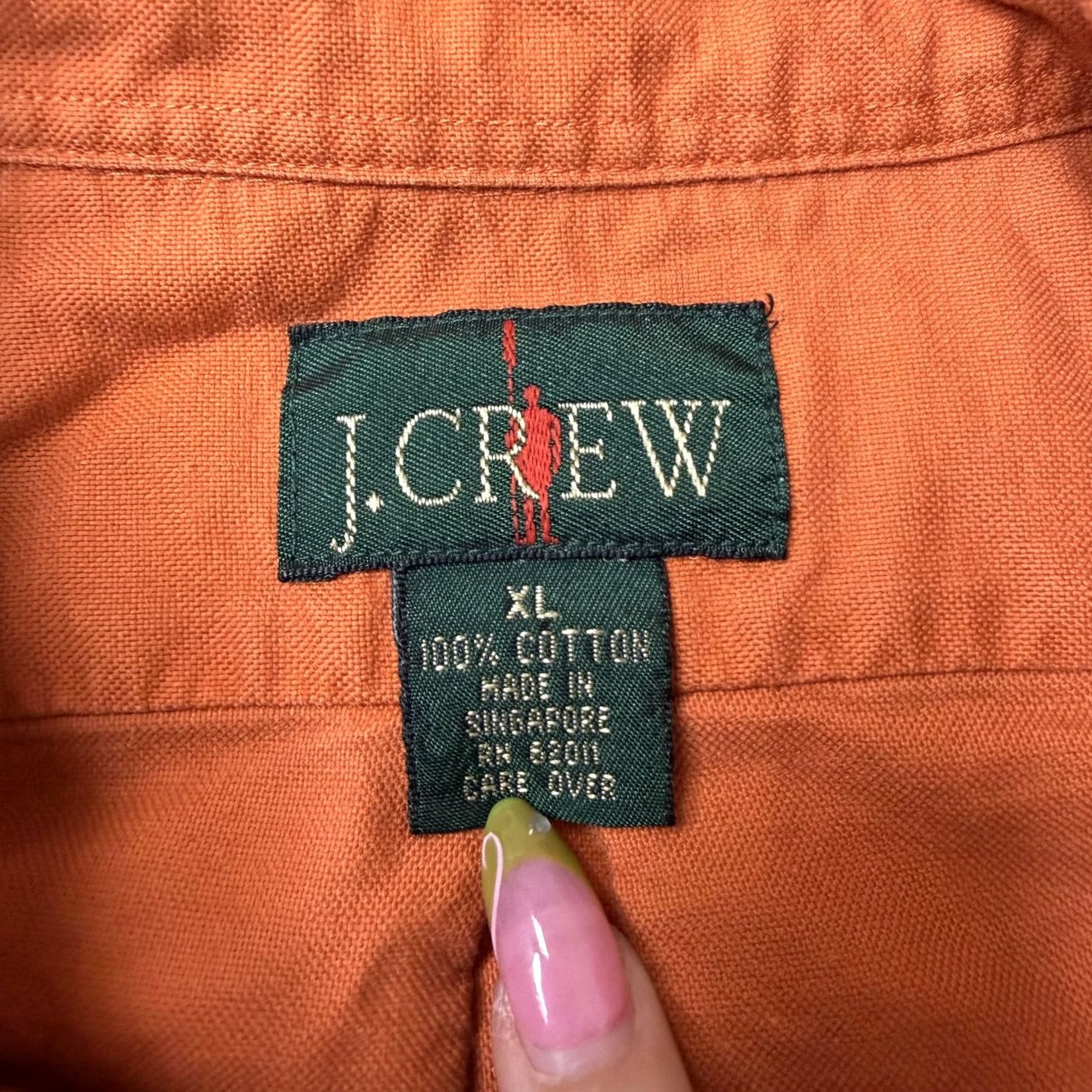 J.Crew J.Crew Shirt Mens XL Orange Solid Long Sleeve Button Up Cotton Casual Fall Size US XL / EU 56 / 4 - 3 Thumbnail