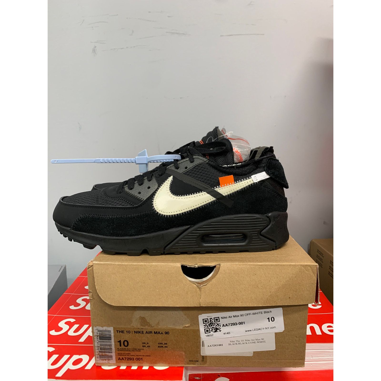 Nike Nike Air Max 90 Off-White Black Size 10 BRAND NEW SHIPS NOW Size US 10 / EU 43 - 4 Thumbnail
