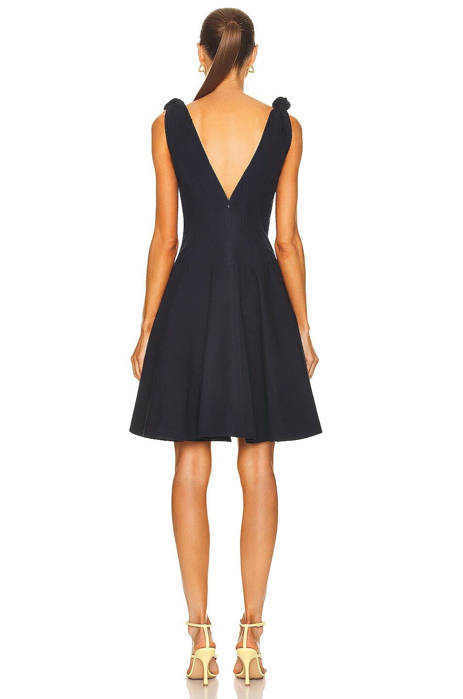 Bottega Veneta o1loc1c0824 711395 Knotted Compact Cotton Dress in Abyss Size L / US 10 / IT 46 - 3 Thumbnail