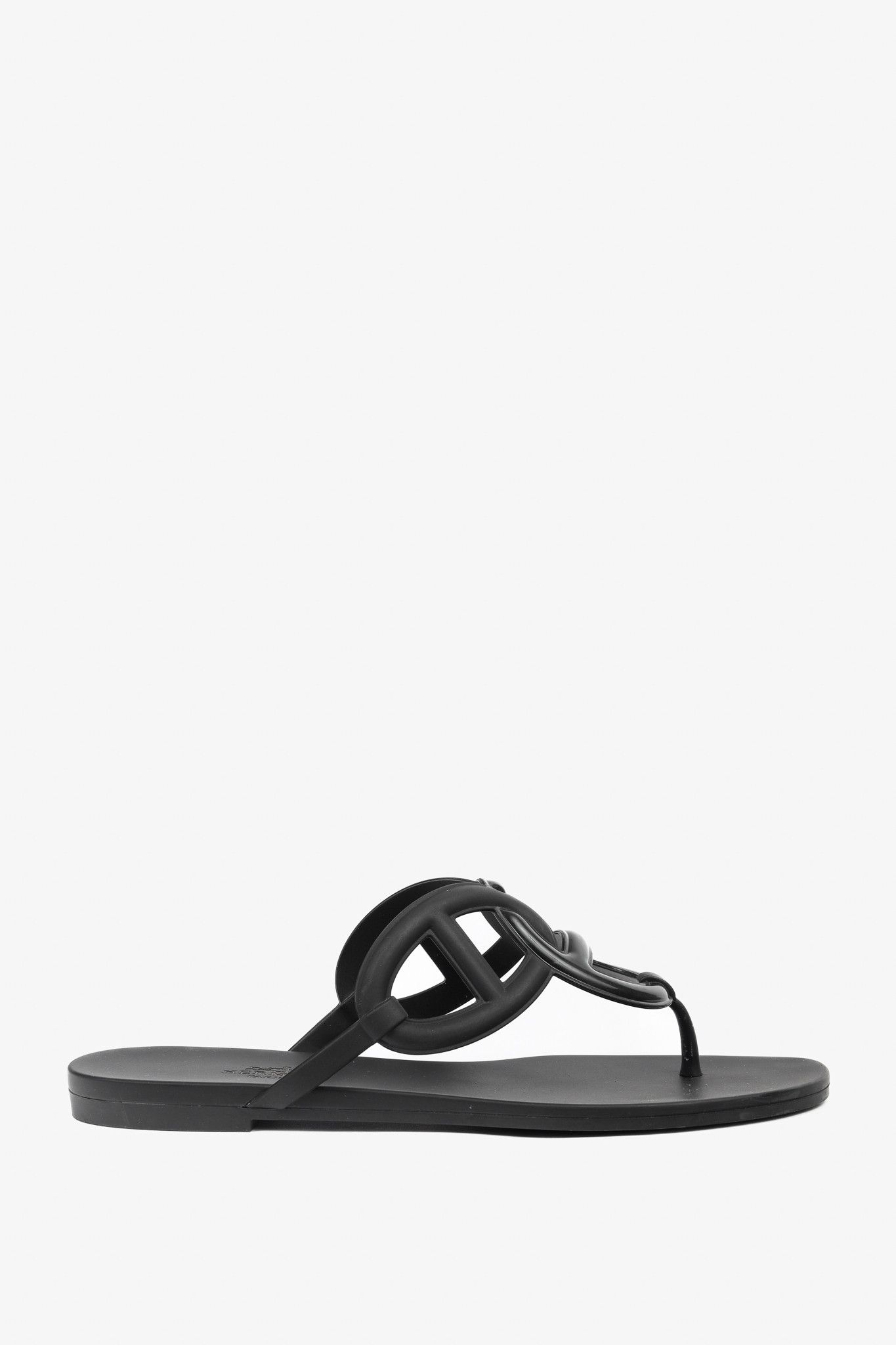 Hermes Hermes Egerie Noir Rubber Chaine d'Ancre Thong Sandals Size US 8.5 / IT 38.5 - 2 Thumbnail