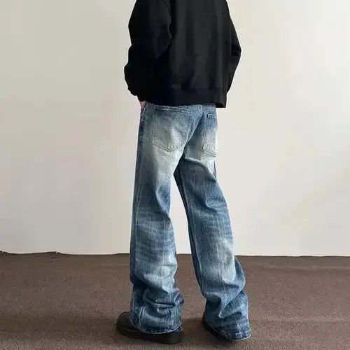 VIBE Washed Dirty Baggy Blue Jeans Size US 29 - 4 Thumbnail