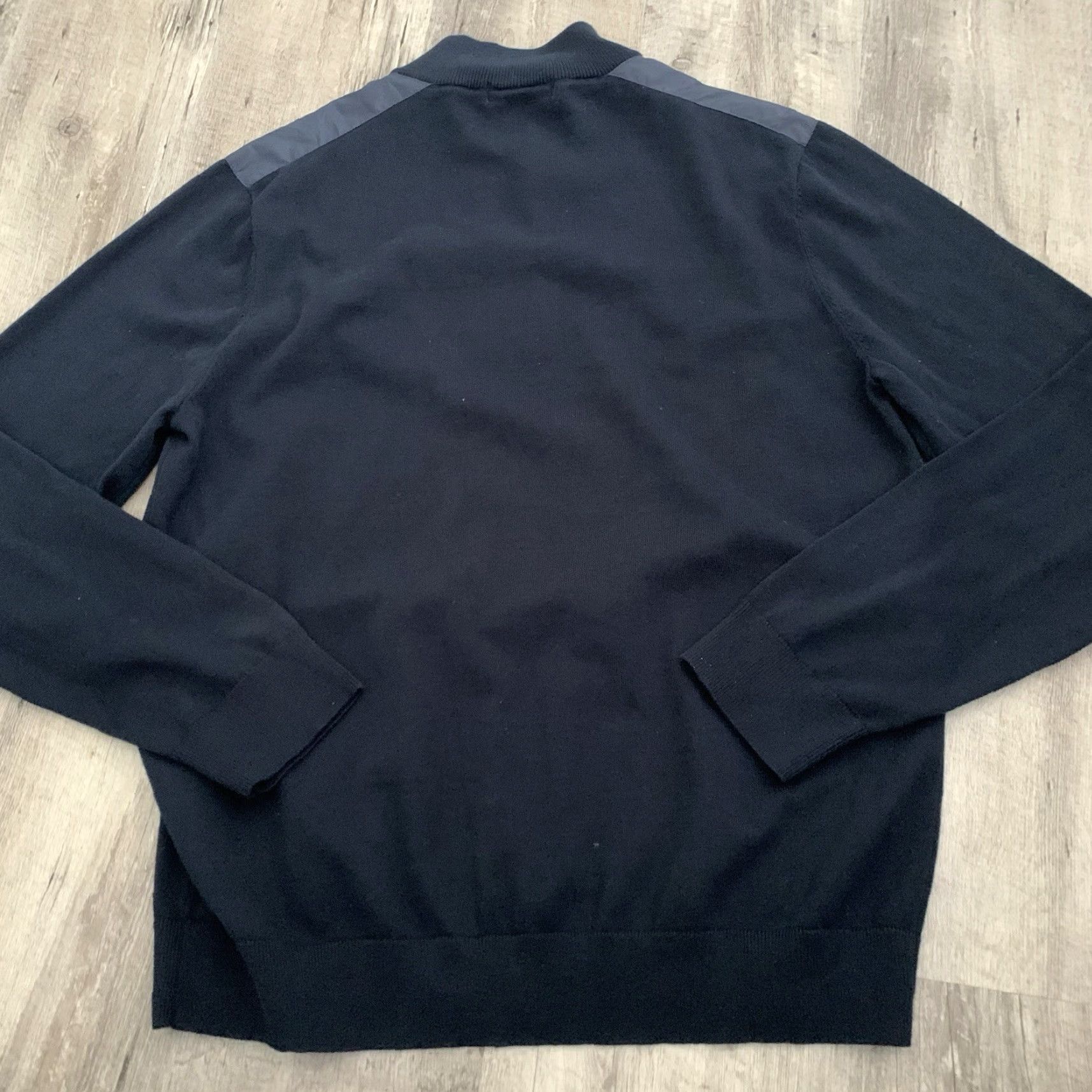 Michael Kors Michael Kors Sweater Mens XL 1/4 Zip Pullover Blue Tight Knit Nylon Shoulder Knitted Mock Neck Long Sleeve Classic Fit Size US XL / EU 56 / 4 - 5 Thumbnail