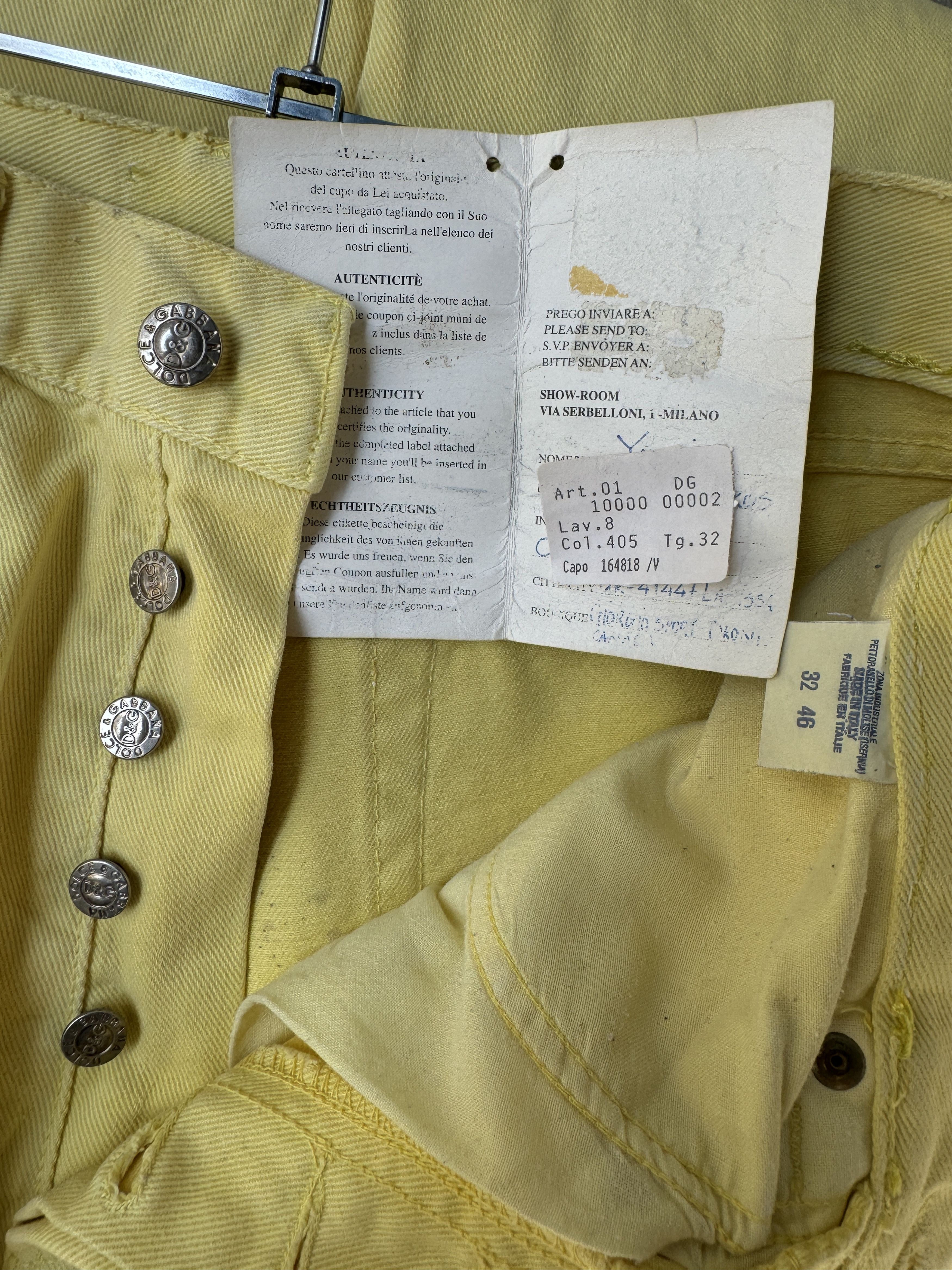 Dolce & Gabbana D&G DOLCE & GABBANA VINTAGE 90s YELLOW JEANS US32 Size US 32 / EU 48 - 11 Thumbnail