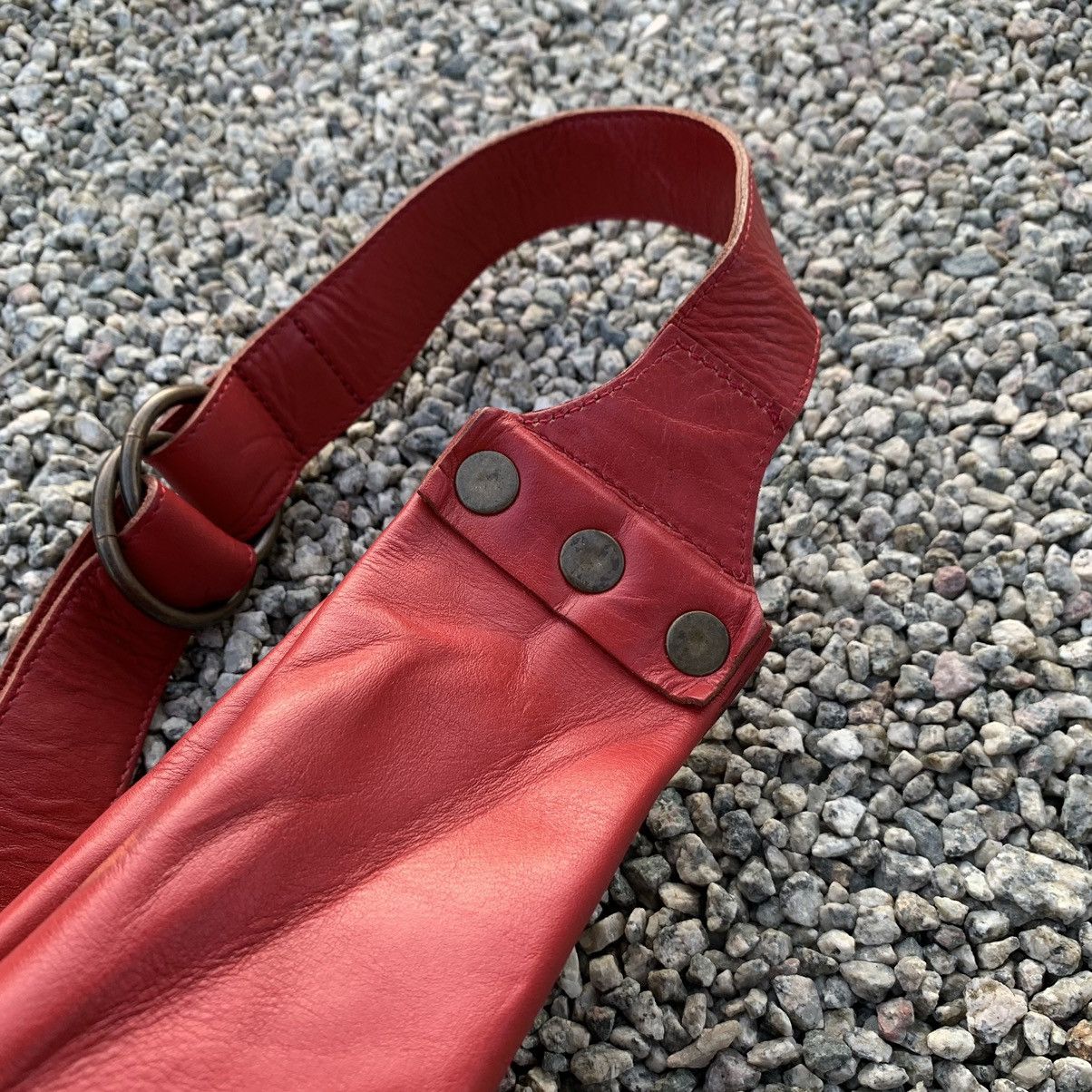 KMRii Vintage Red Leather Crossbody Shoulder Bag JPG Bag Style Size ONE SIZE - 7 Thumbnail