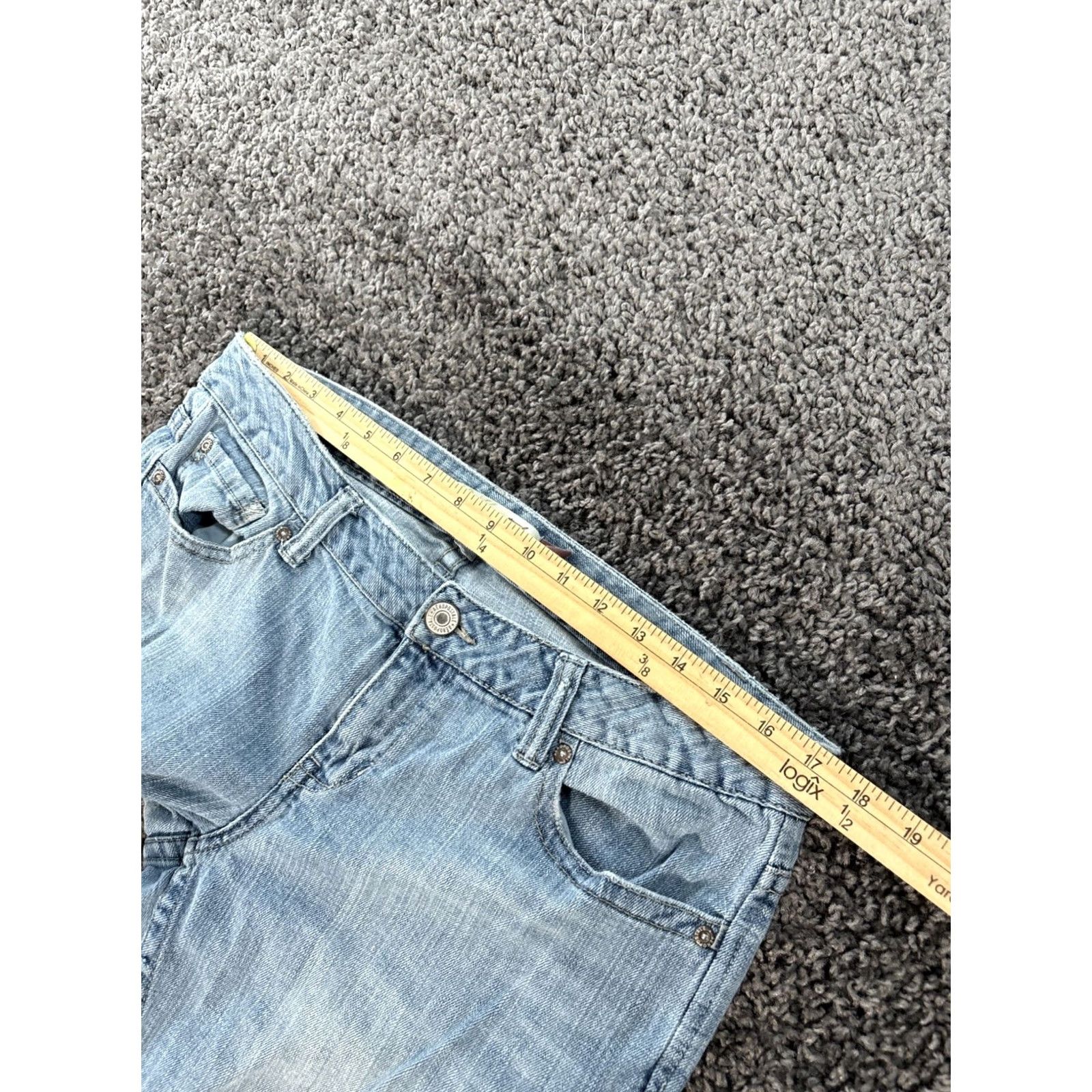Vintage VINTAGE Aéropostale Jeans Womens 14 Tall Skinny Light Wash 34x33 Blue Flare Hailey 90s Womens Size 36" / US 14 / IT 50 - 4 Thumbnail