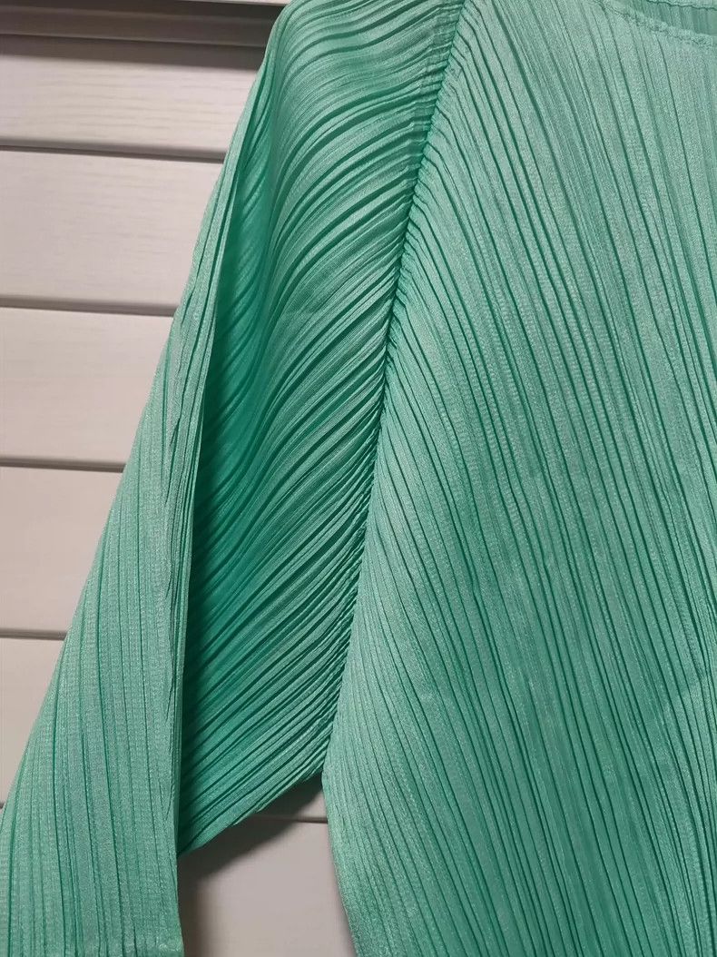 Issey Miyake issey miyake size:3 Fruit-green pleated short sleeves Size XXS / US 00 / IT 34 - 2 Thumbnail