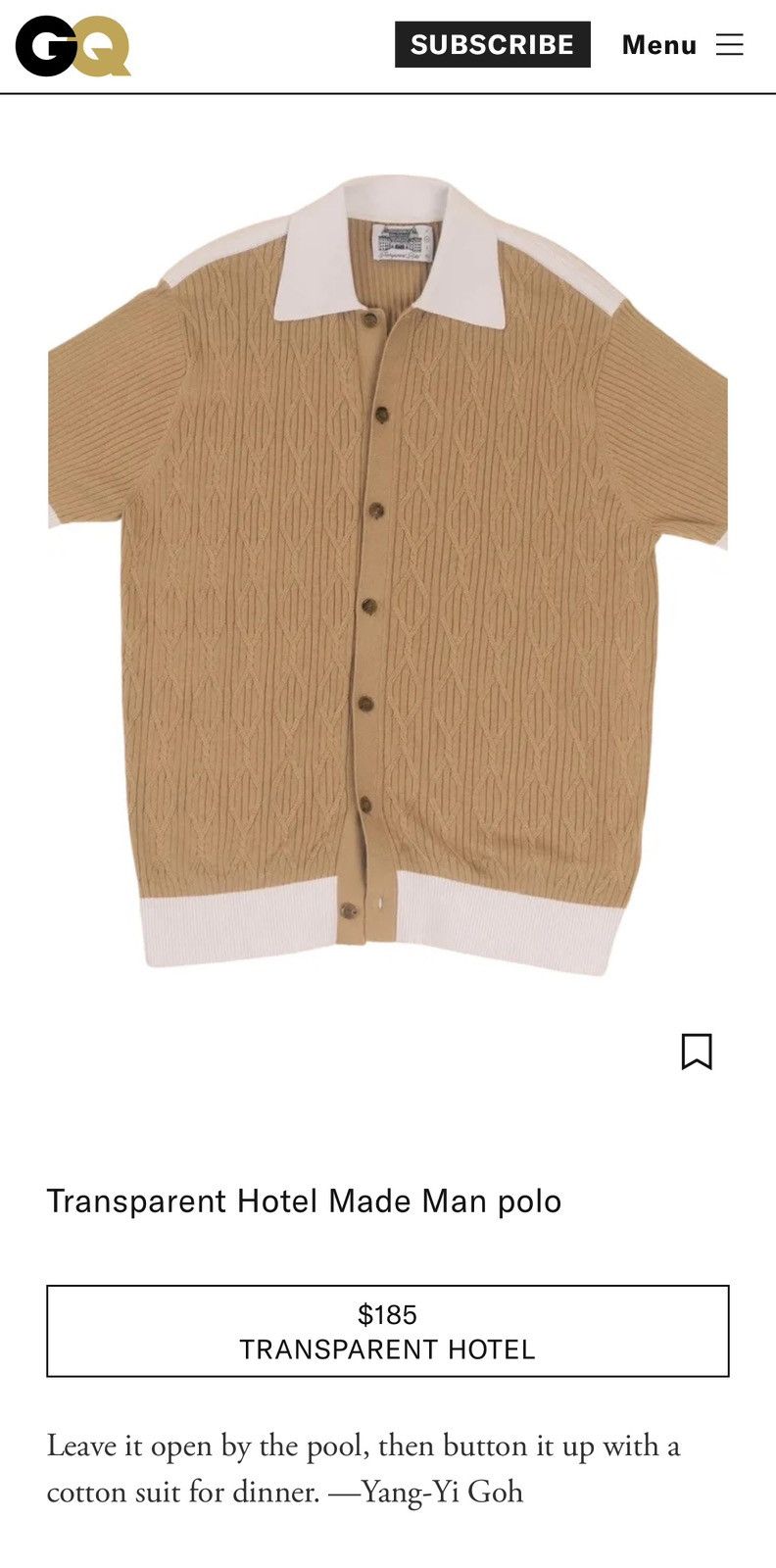 Other Transparent Hotel “Made Man” Polo Size US L / EU 52-54 / 3 - 5 Thumbnail