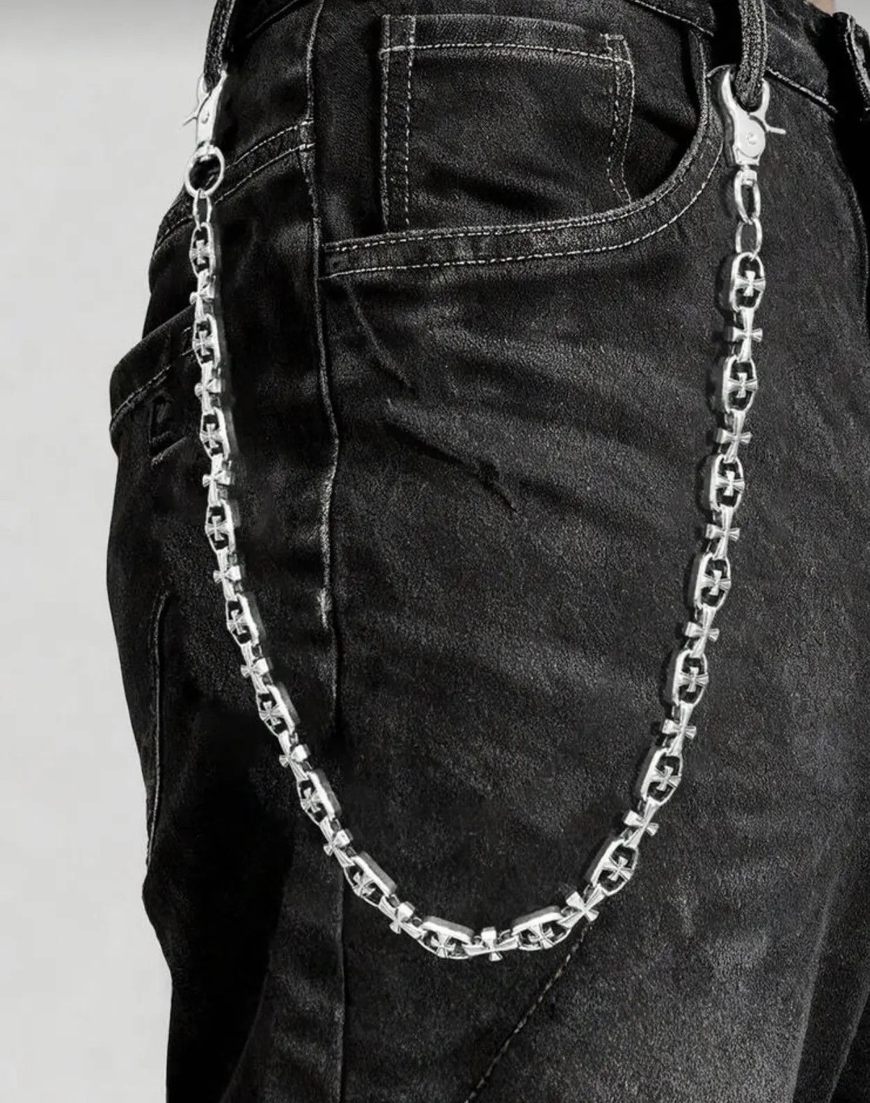 Jewelry Metal Cross Wallet Chain,Y2K Jeans Chain,Gothic Pants Chain Size ONE SIZE - 2 Thumbnail