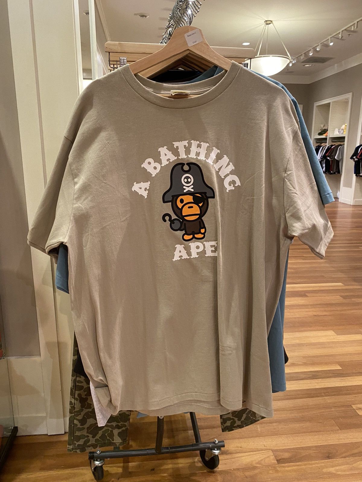 image of Bape Logo Tee 2Xl in Beige, Men's